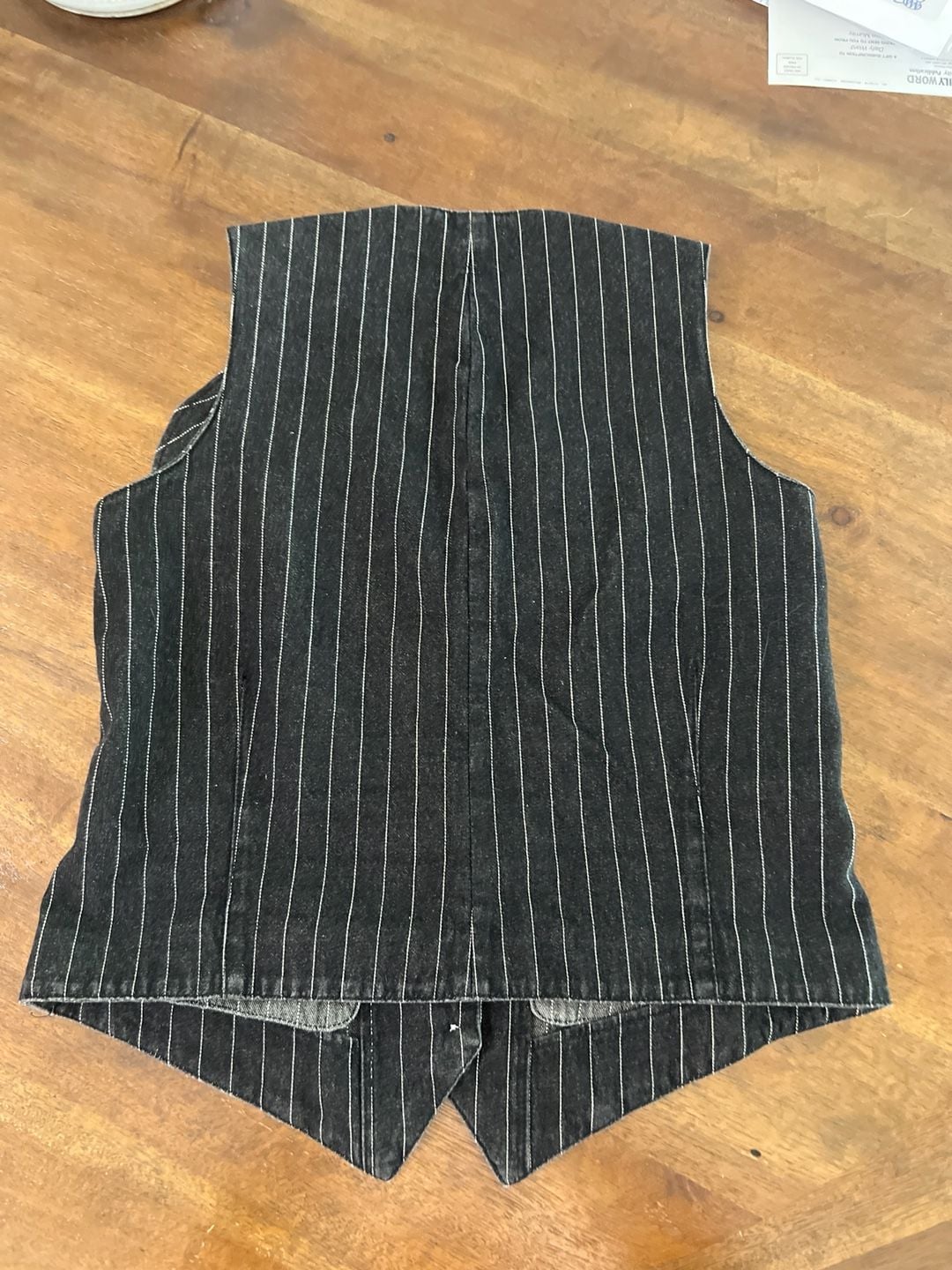 Lauren Jeans Co. Ralph Lauren Vintage Pinstriped Denim Vest Black 11