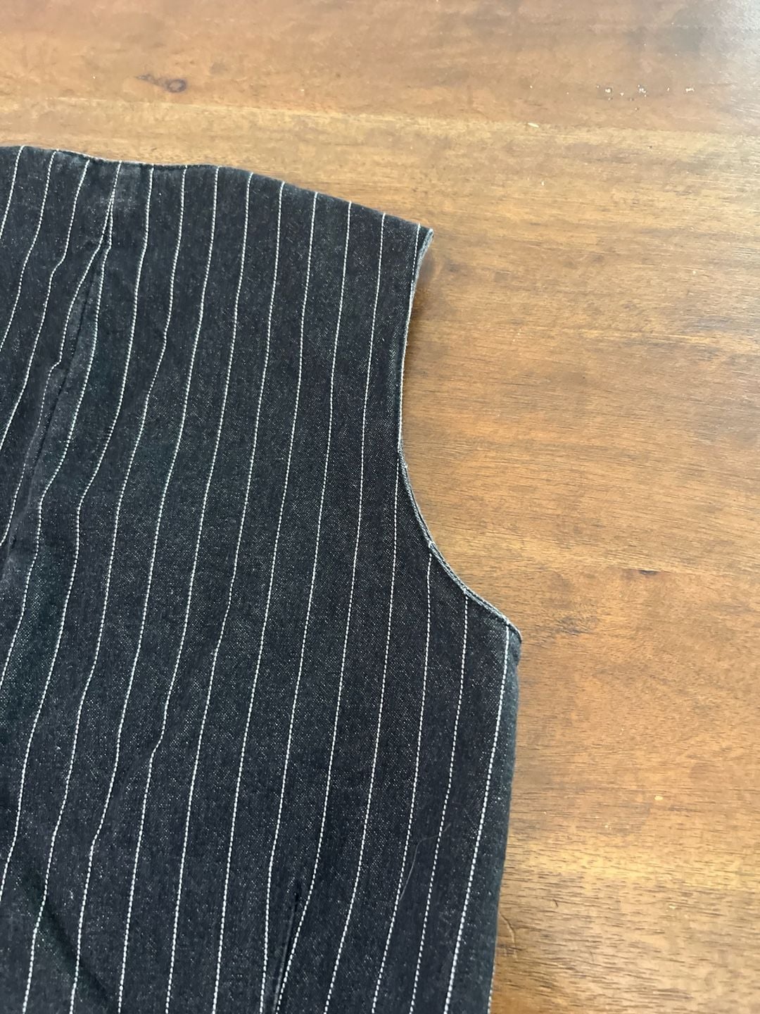 Lauren Jeans Co. Ralph Lauren Vintage Pinstriped Denim Vest Black 12