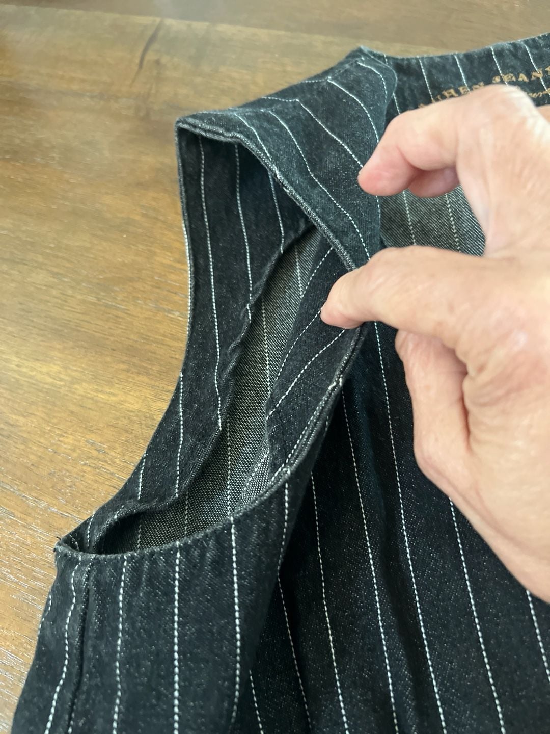 Lauren Jeans Co. Ralph Lauren Vintage Pinstriped Denim Vest Black 14