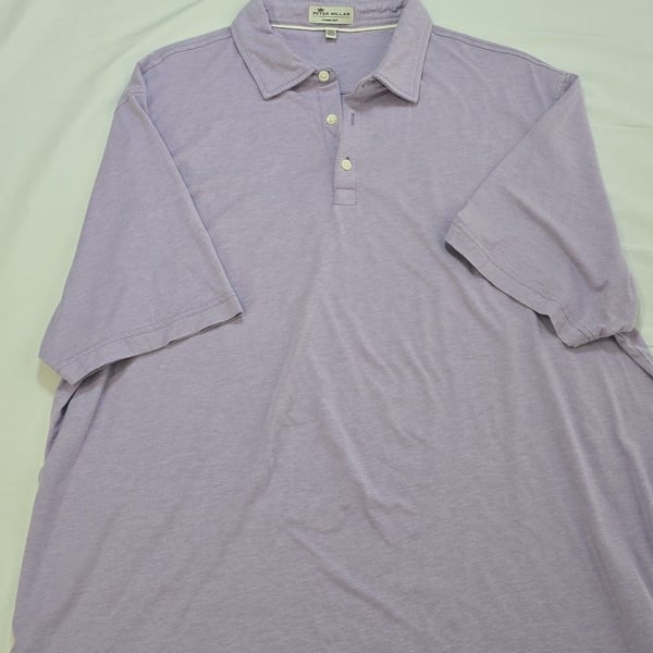 Peter Millar Crown Soft Lavender Pima Cotton Silk Polo Shirt XXL