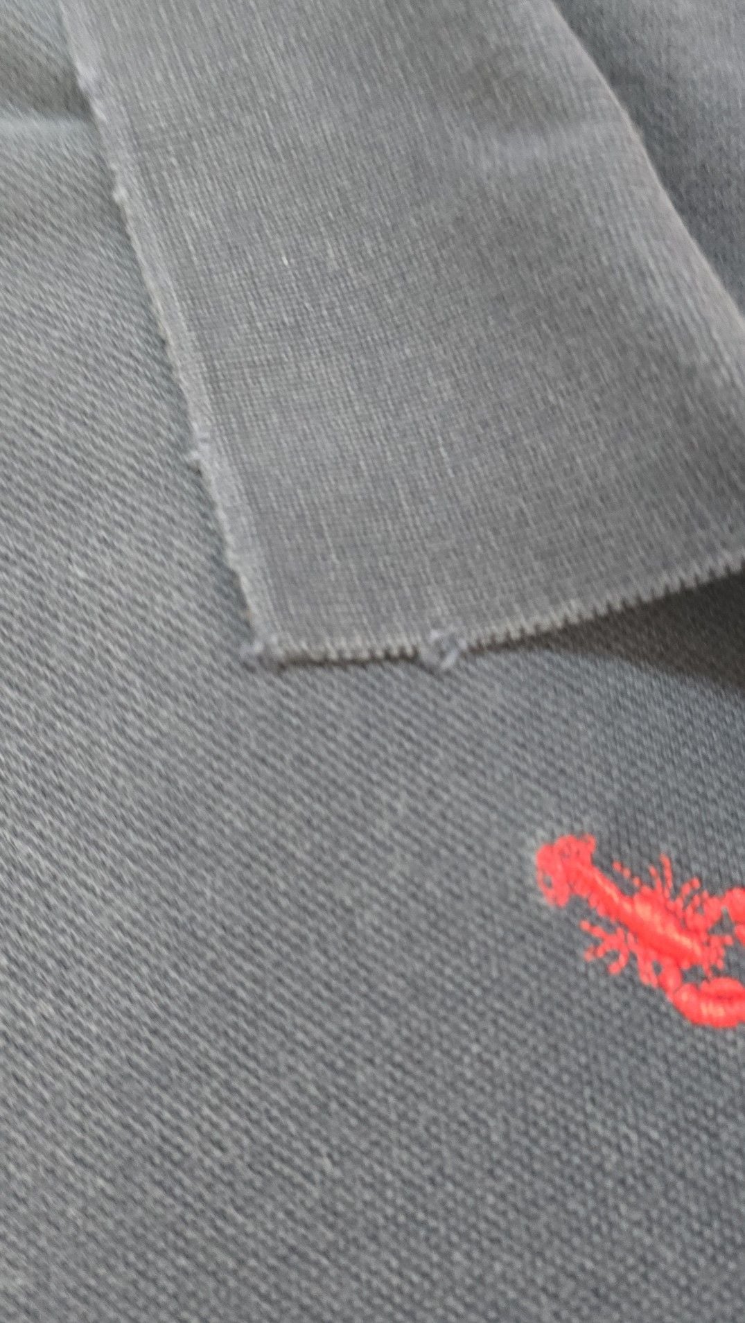 J.Crew Men's Large Navy Blue Cotton Pique Polo Shirt with Red Lobster Embroidery 8