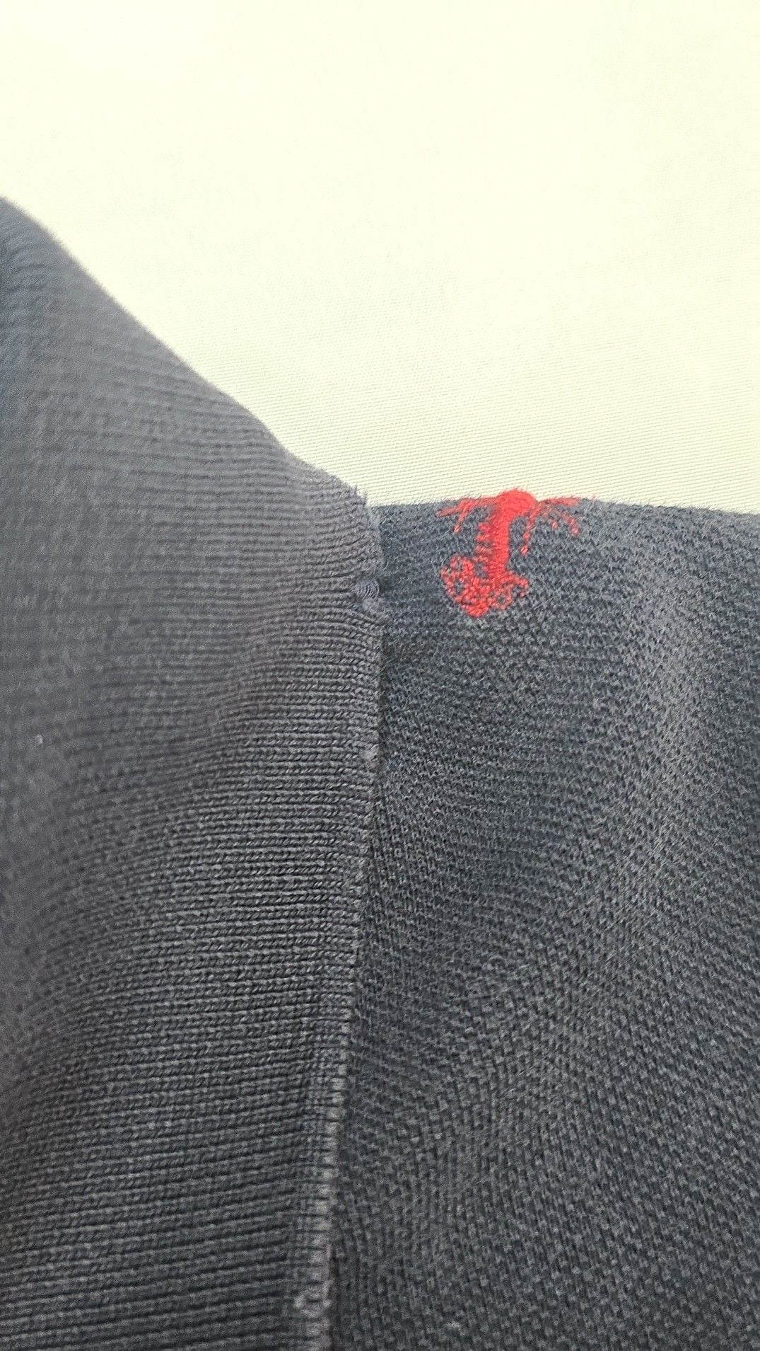 J.Crew Men's Large Navy Blue Cotton Pique Polo Shirt with Red Lobster Embroidery 9