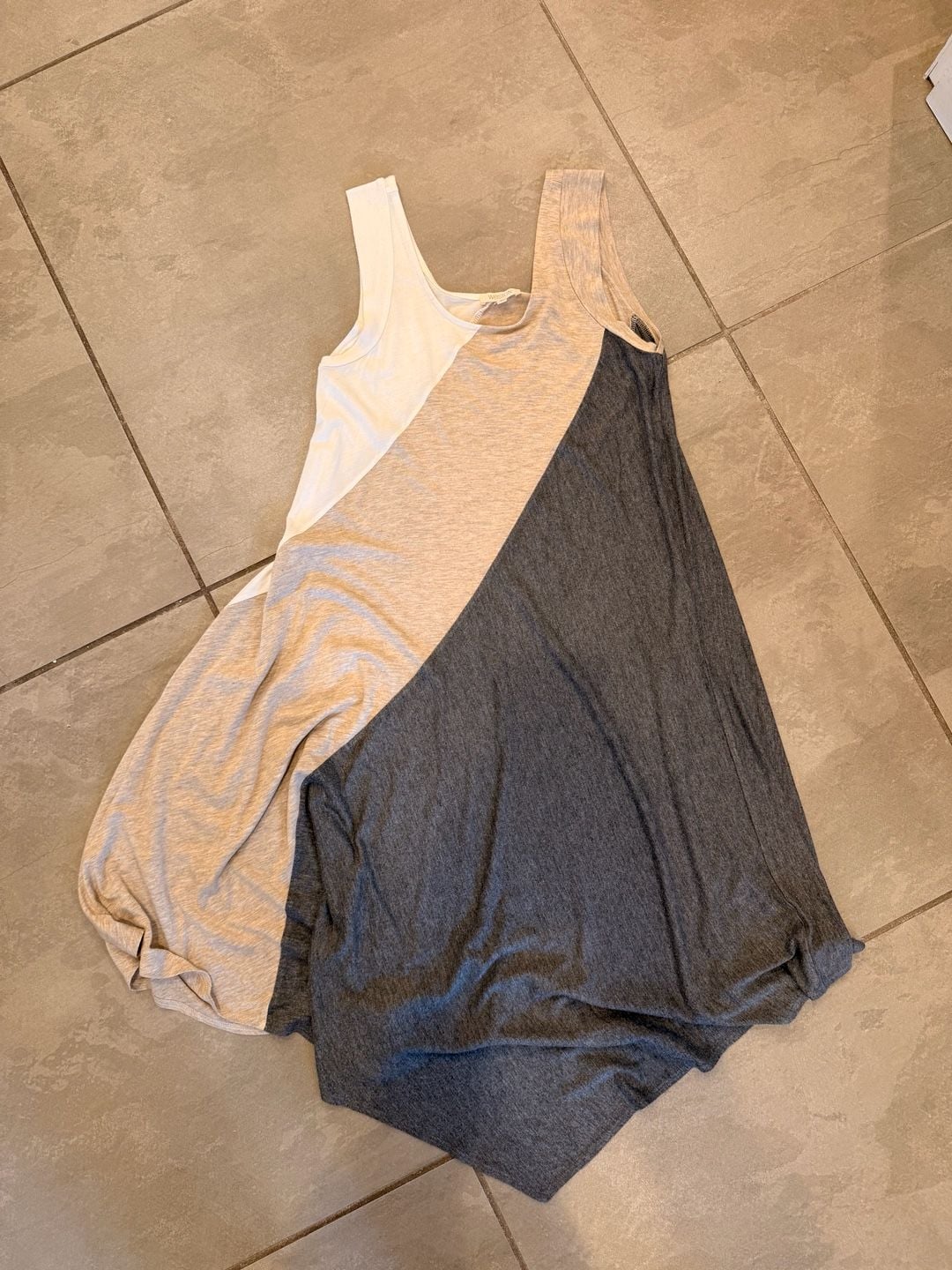 Weston Size XS Colorblock Asymmetrical Sharkbite Hem Sleeveless Tank Dress 2