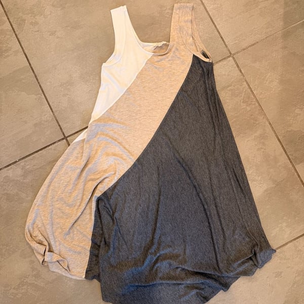 Weston Size XS Colorblock Asymmetrical Sharkbite Hem Sleeveless Tank Dress