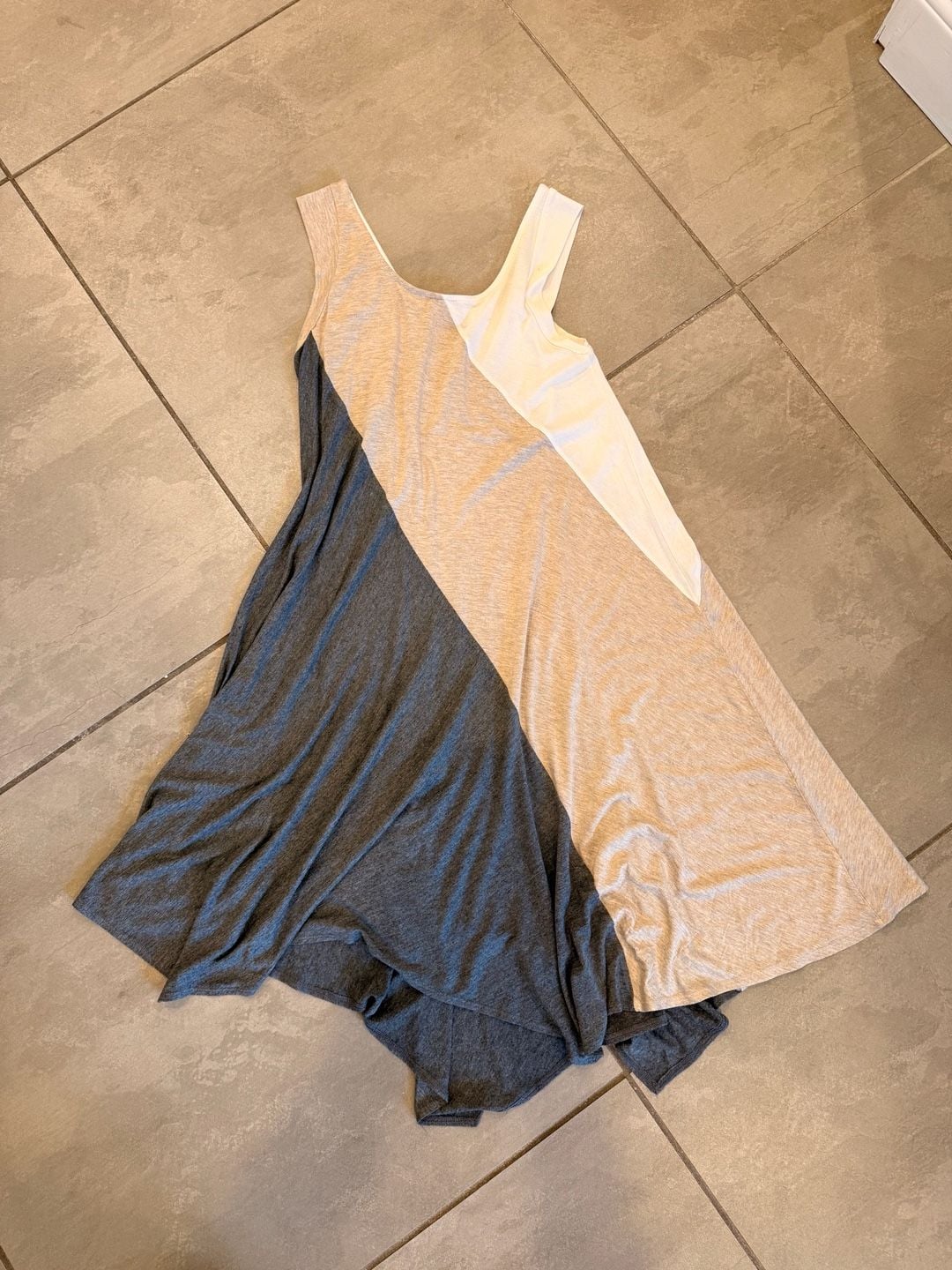 Weston Size XS Colorblock Asymmetrical Sharkbite Hem Sleeveless Tank Dress 5