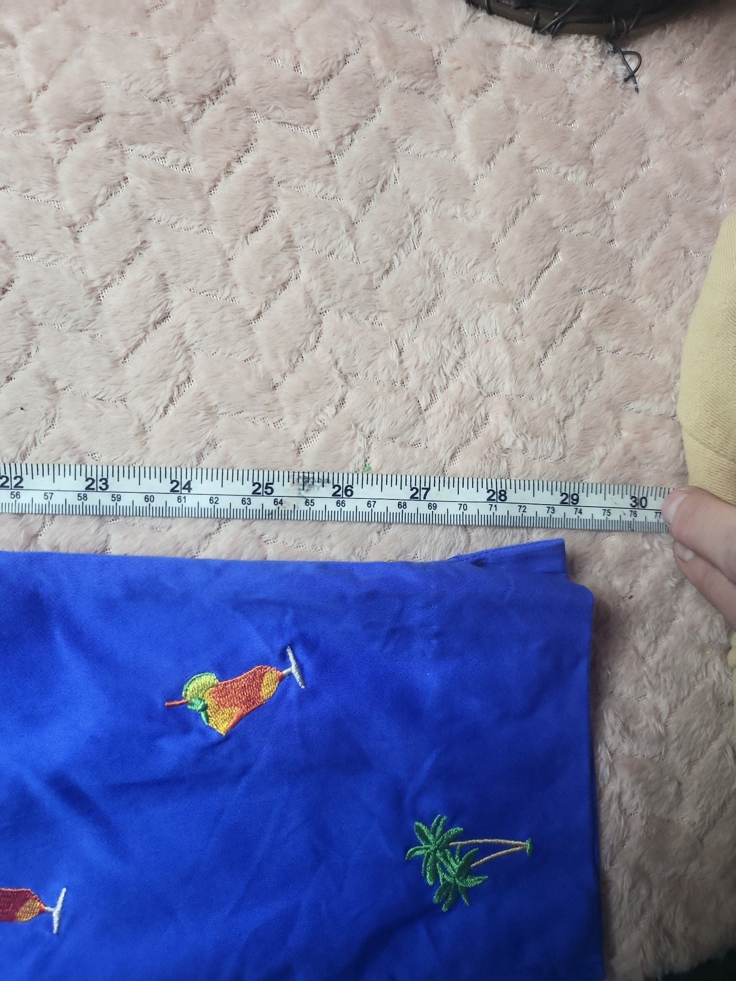 Loudmouth Golf Ladies Blue Embroidered Capri Pants Banana Palm Tree Cocktail 7