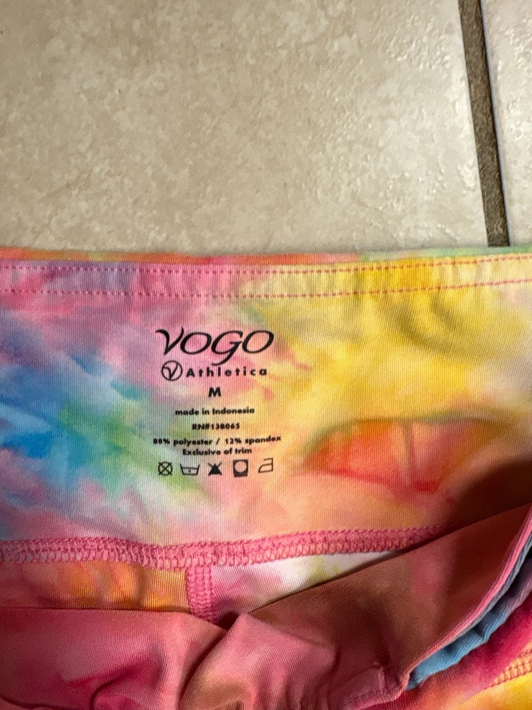 Vogo Athletica Rainbow Tie Dye High Waist Capri Leggings 3