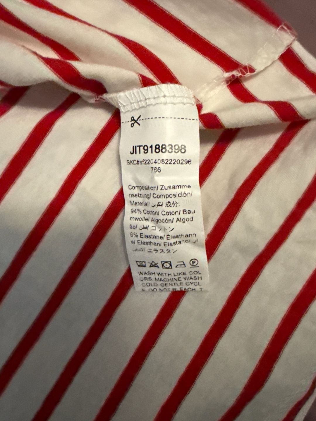 SHEIN Curve Red and White Striped Cold Shoulder V-Neck Tee 3XL 5