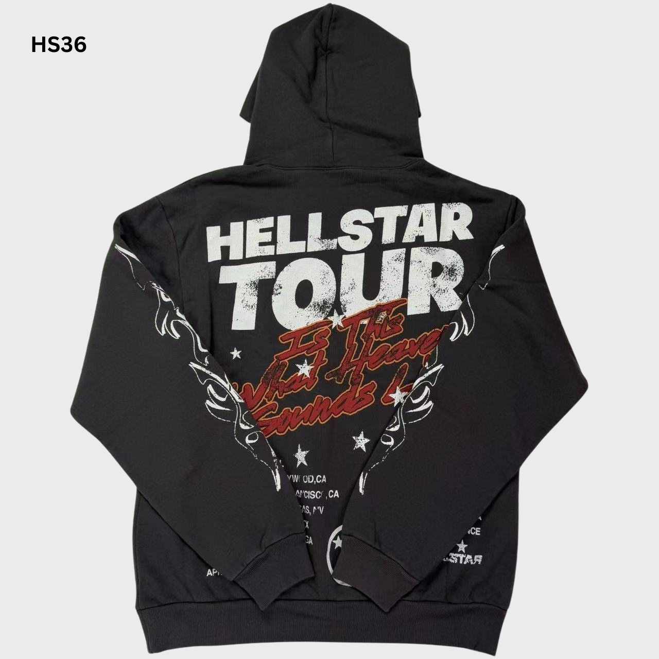 Hellstar Overseas Exclusive Records Tour Hoodie Black 2