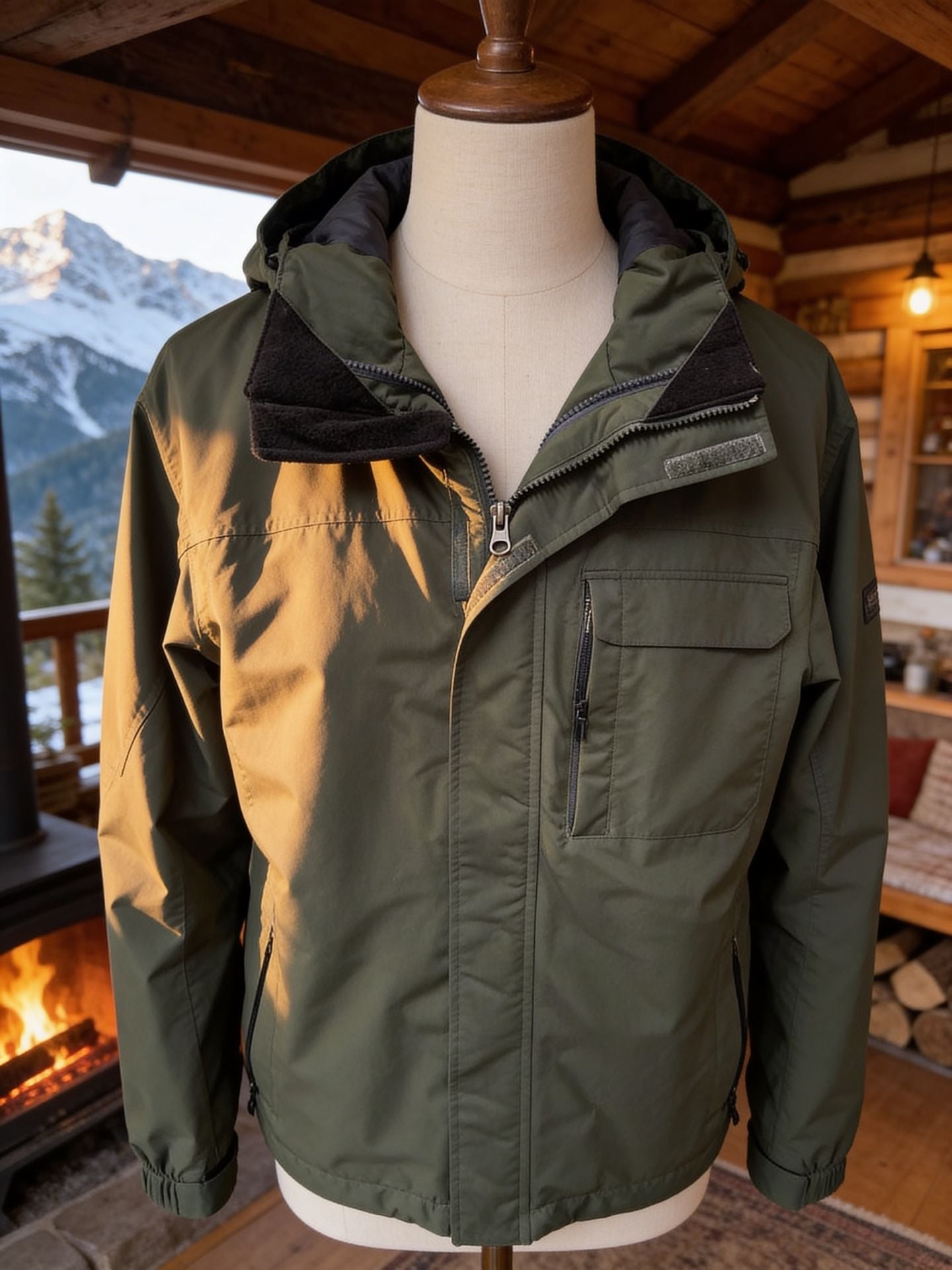 L.L. Bean Men's Green Storm Chaser 3-in-1 Insulated Winter Jacket Size Medium 2