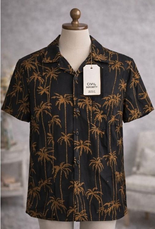 Civil Society Men's Palm Tree Print Short Sleeve Resort Shirt 3