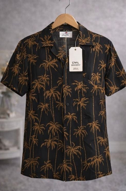 Civil Society Men's Palm Tree Print Short Sleeve Resort Shirt 4