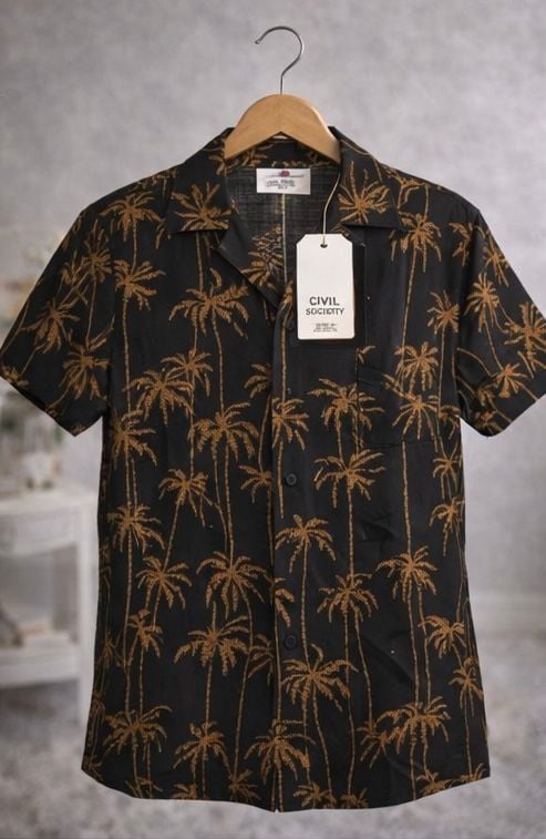 Civil Society Men's Palm Tree Print Short Sleeve Resort Shirt 5