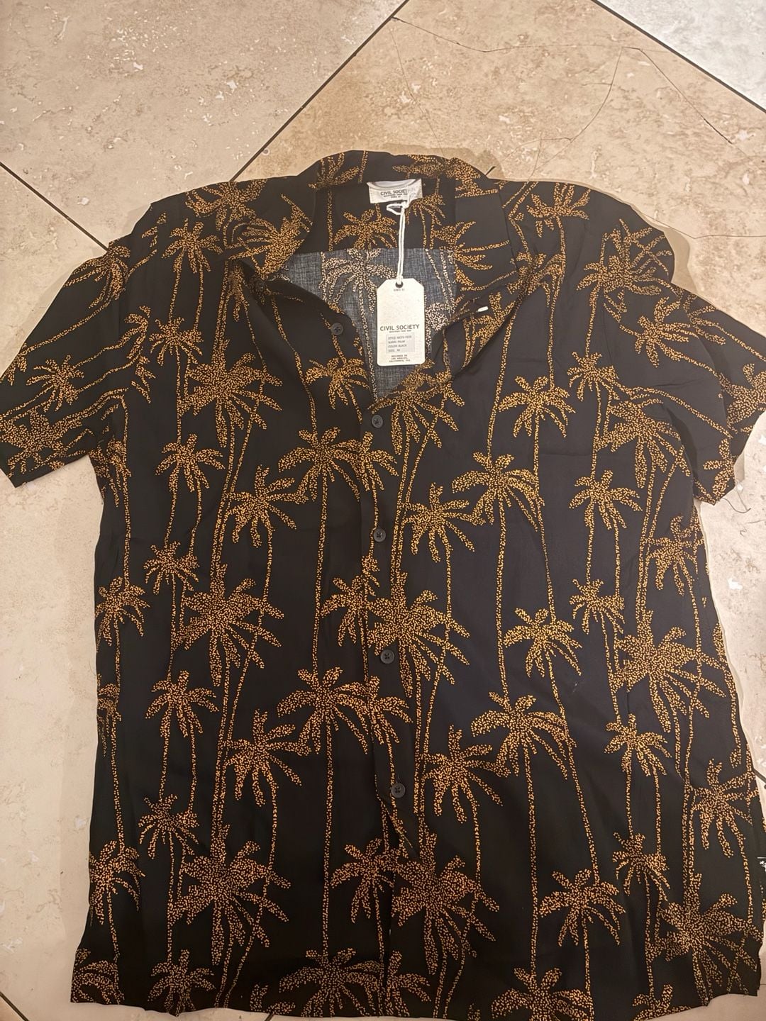 Civil Society Men's Palm Tree Print Short Sleeve Resort Shirt 6