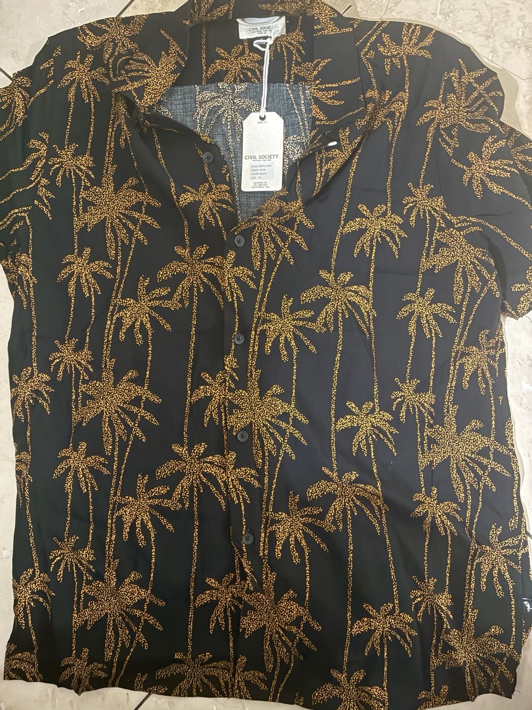 Civil Society Men's Palm Tree Print Short Sleeve Resort Shirt 7