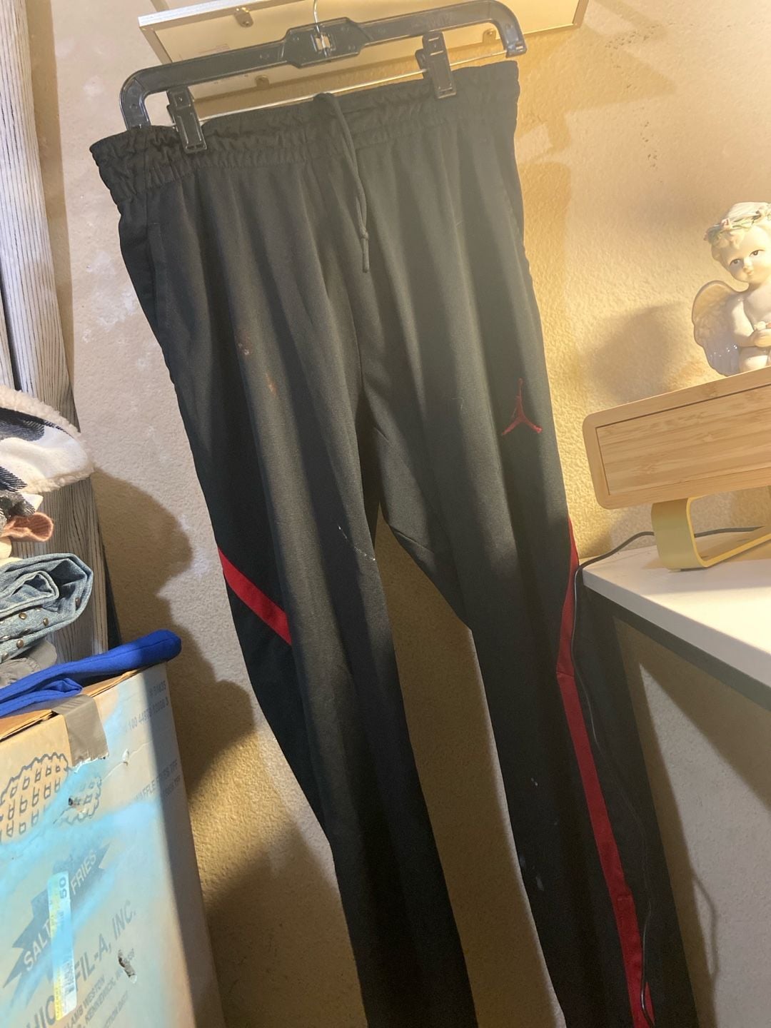 Jordan Mens Dri-FIT 23 Alpha Training Track Pants Black/Red 2