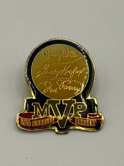 1988 Unocal 76 Los Angeles Dodgers MVPs Pin Maury Wills Sandy Koufax Steve Garvey 2