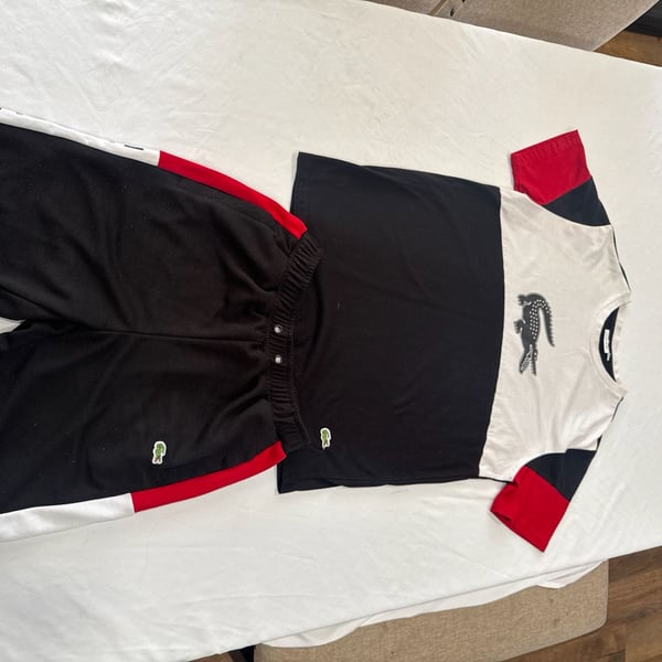 Lacoste Men's Sport Colorblock T-Shirt and Shorts Tracksuit Set
