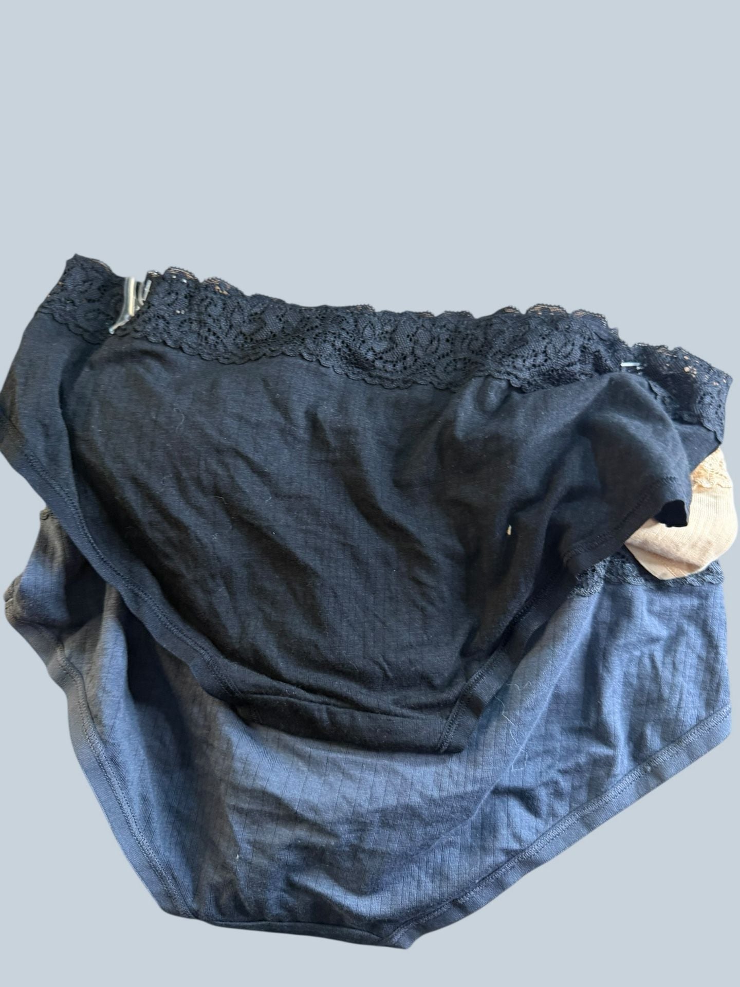 Felina Modal Hipster Panties Lace Trim 3-Pack Black/Fawn/Ebony Size Small 6