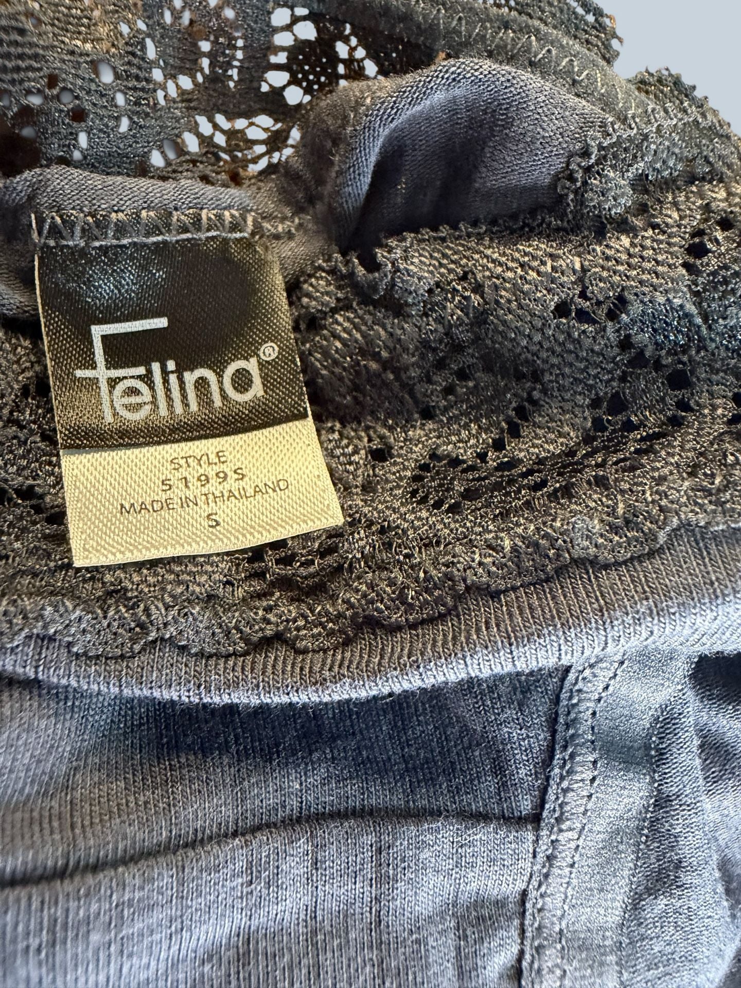 Felina Modal Hipster Panties Lace Trim 3-Pack Black/Fawn/Ebony Size Small 7