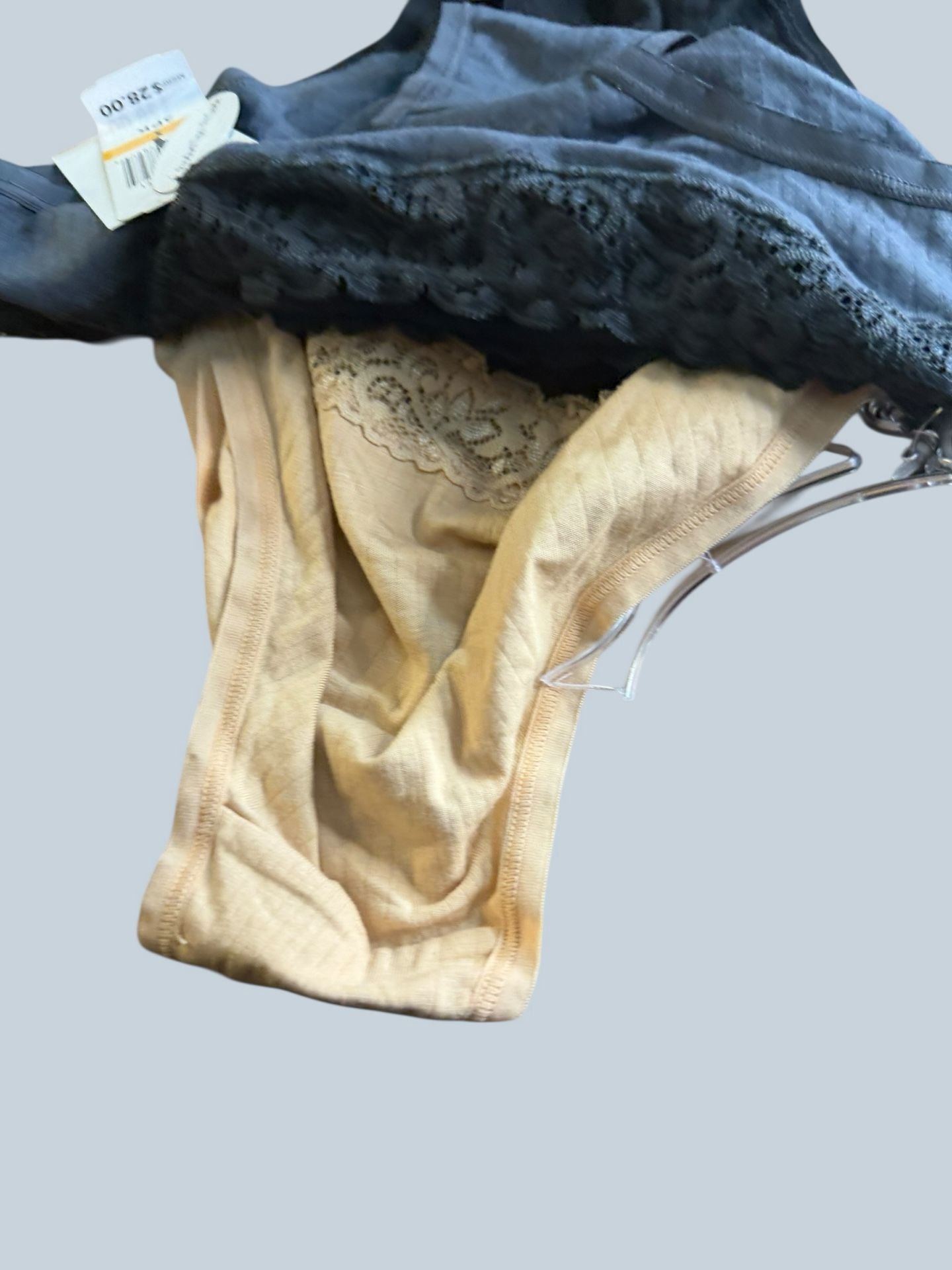 Felina Modal Hipster Panties Lace Trim 3-Pack Black/Fawn/Ebony Size Small 10