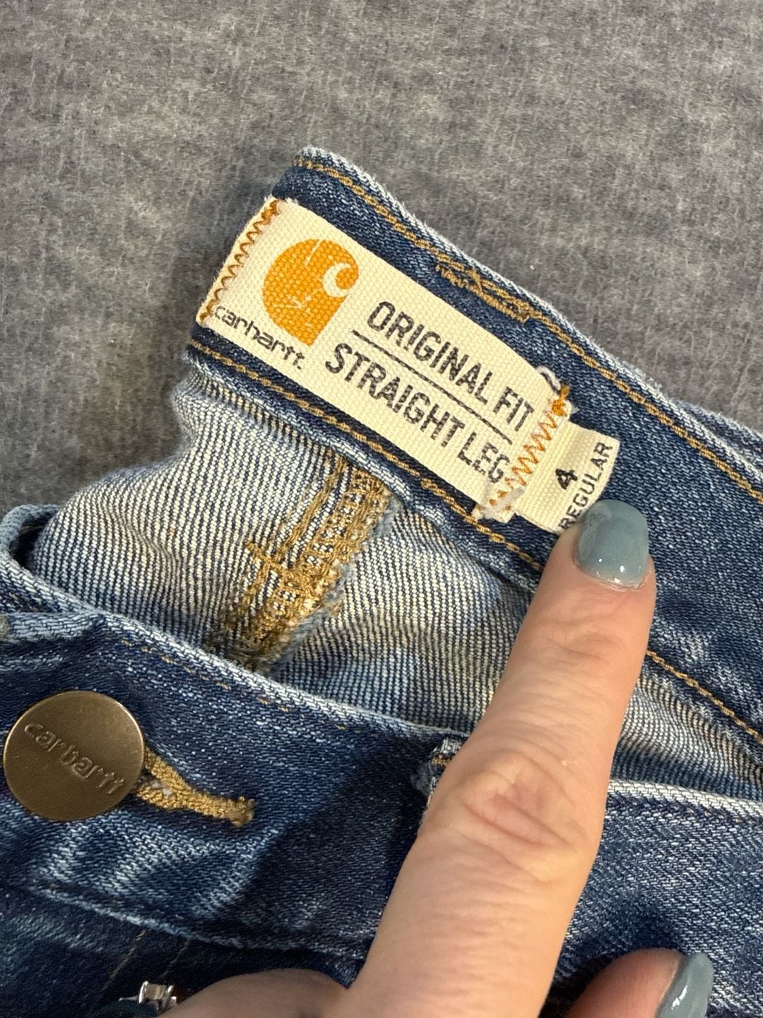 Carhartt Women's Original Fit Straight Leg Denim Jeans Medium Wash Size 4 3