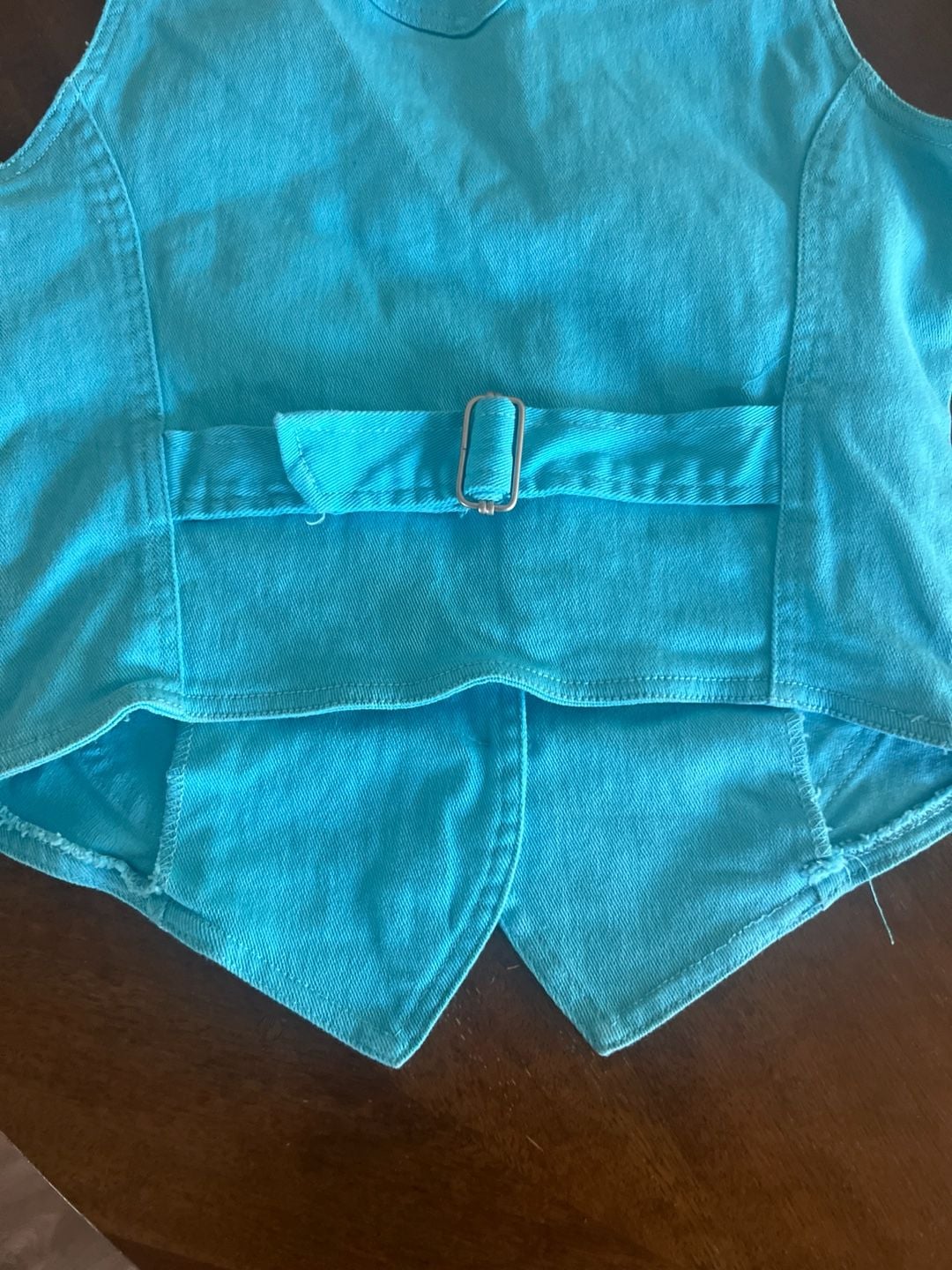 Supré Vintage Turquoise Blue Denim Cropped Vest Waistcoat 9