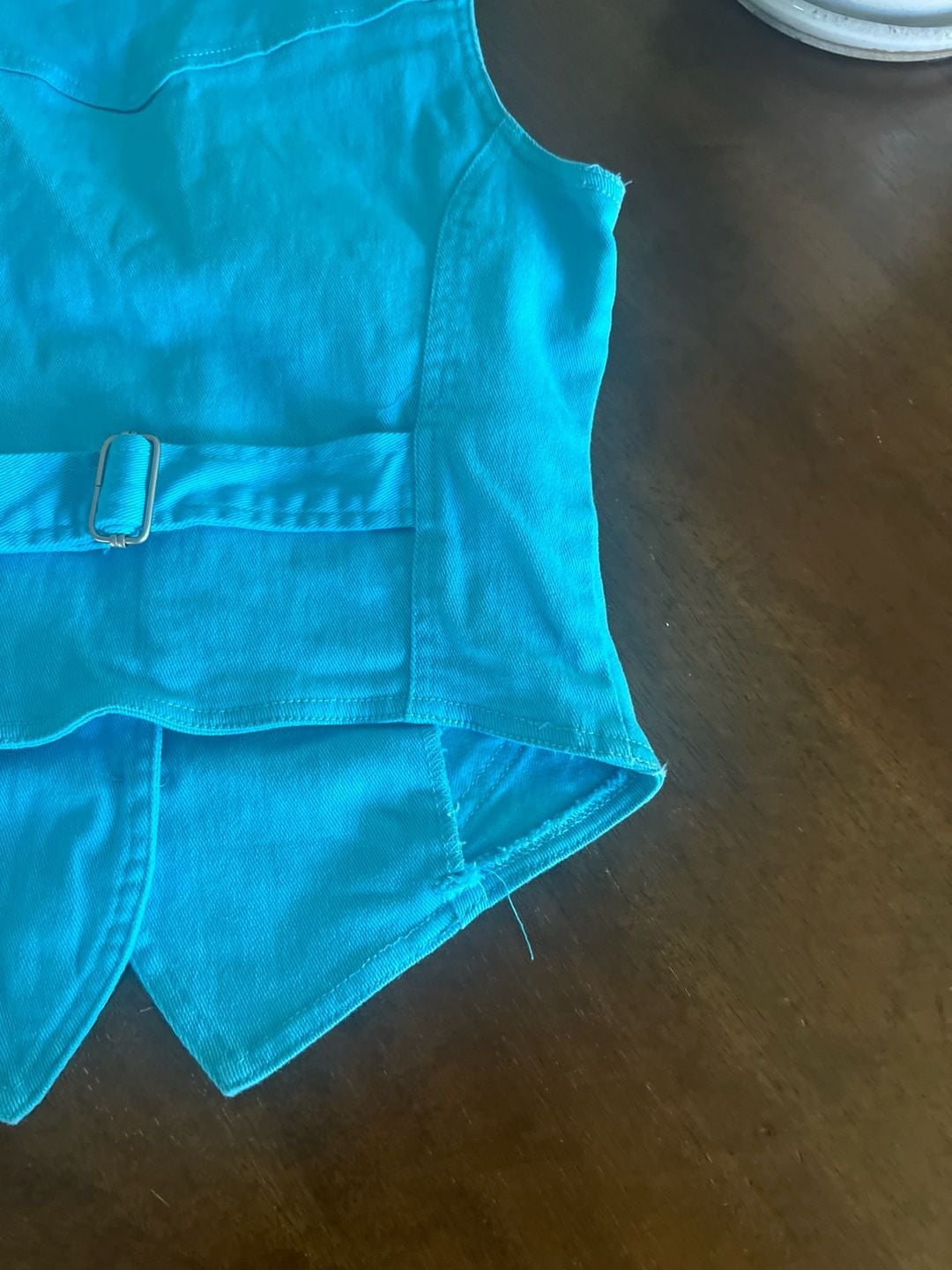 Supré Vintage Turquoise Blue Denim Cropped Vest Waistcoat 11