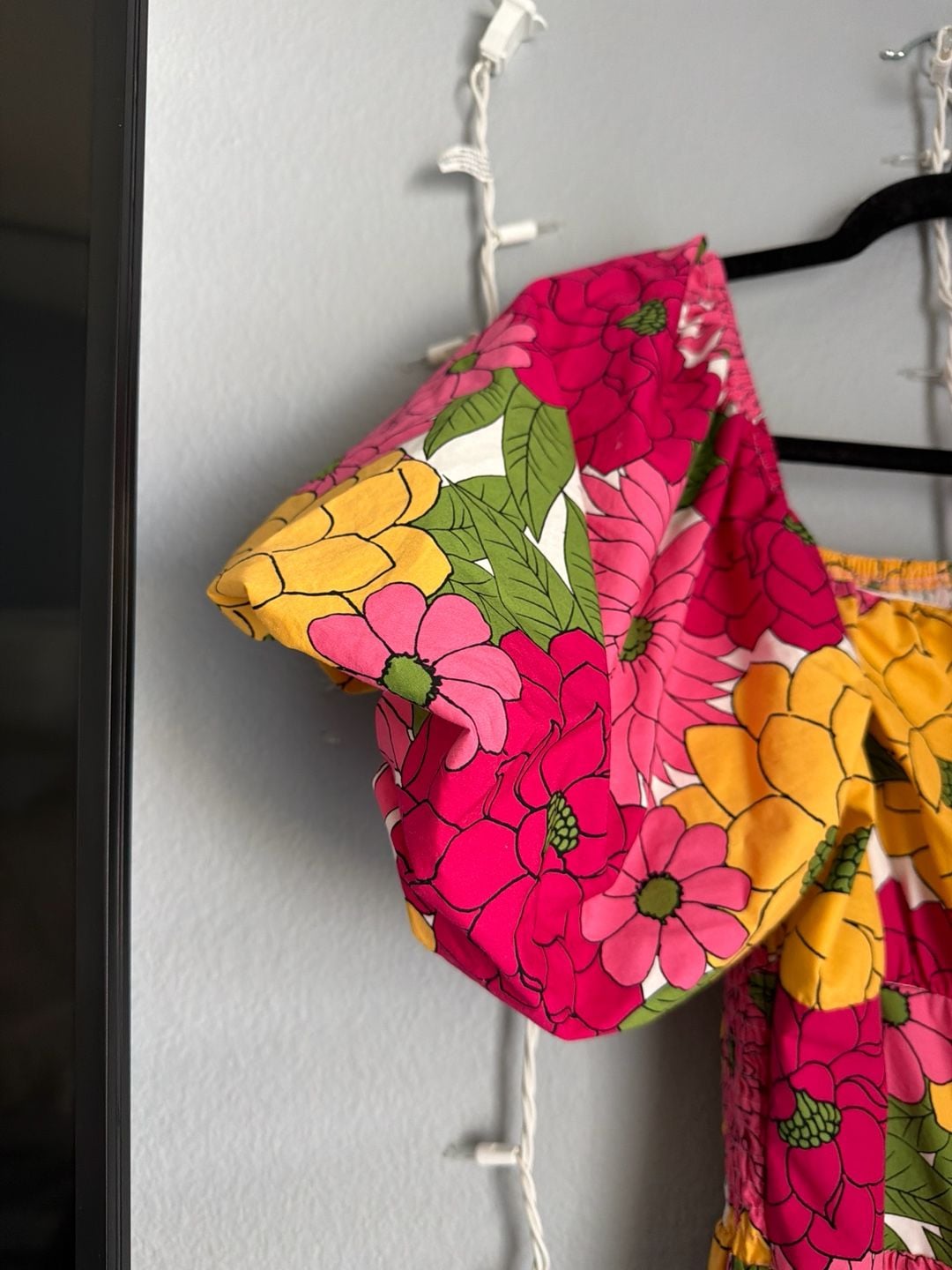 Baltic Born Kalena Floral Smocked Midi Dress in Fuchsia/Yellow 2