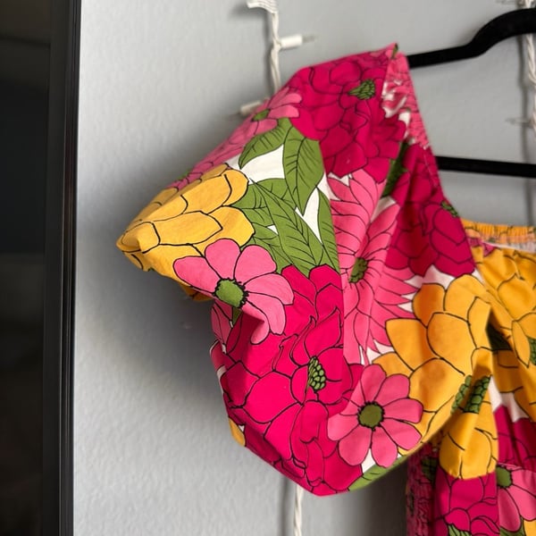 Baltic Born Kalena Floral Smocked Midi Dress in Fuchsia/Yellow
