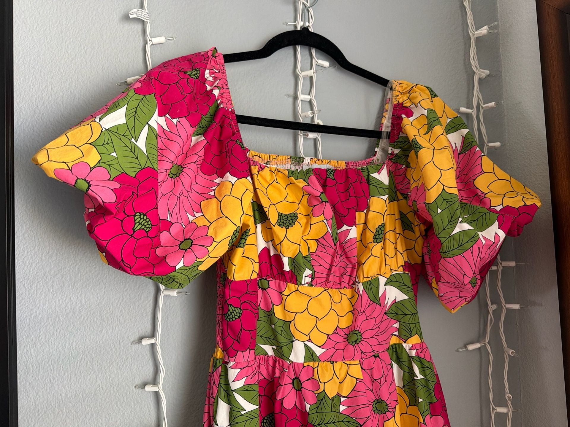 Baltic Born Kalena Floral Smocked Midi Dress in Fuchsia/Yellow 3