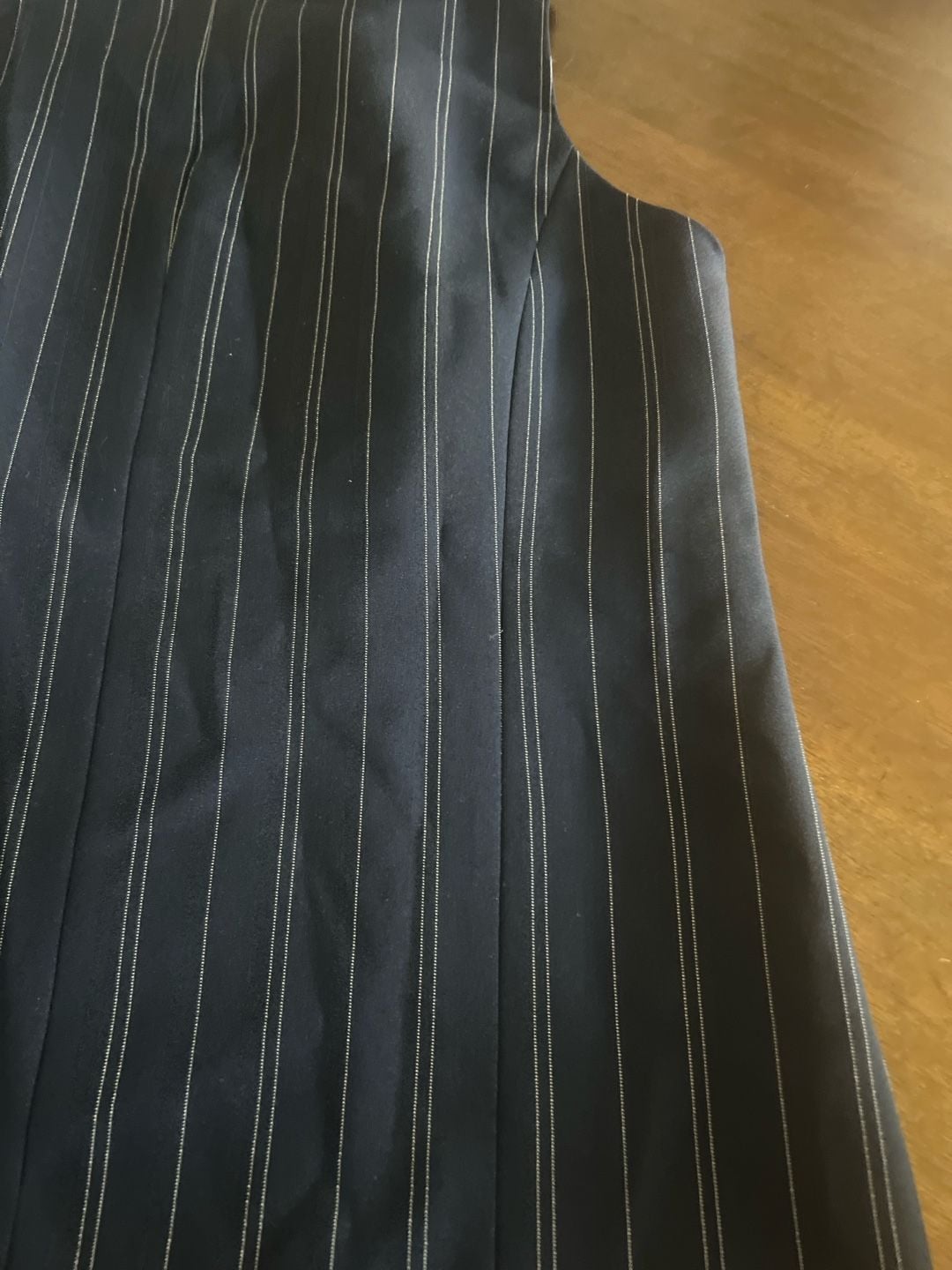 Agenda Women's Navy Blue Pinstripe Button-Up Tailored Waistcoat Vest 10