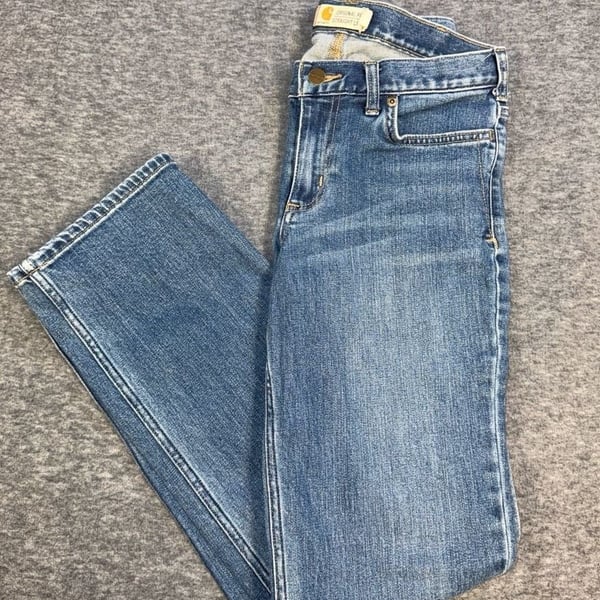 Carhartt Women's Original Fit Straight Leg Denim Jeans Medium Wash Size 4