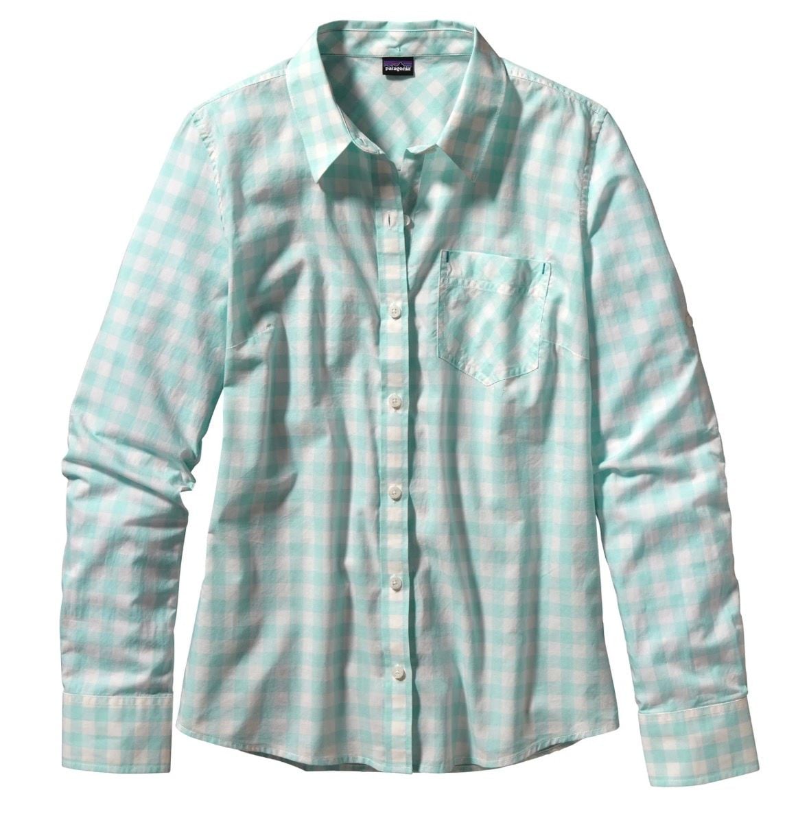 Patagonia Women's Long-Sleeved Brookgreen Gingham Shirt Organic Cotton Size 8 2
