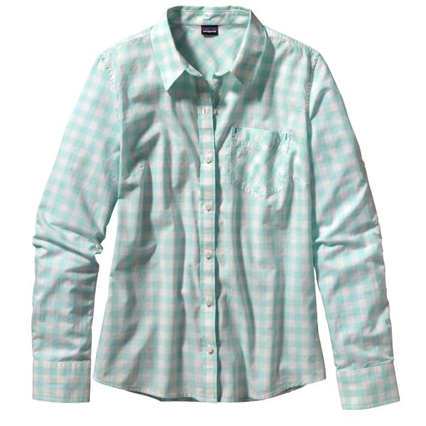 Patagonia Women's Long-Sleeved Brookgreen Gingham Shirt Organic Cotton Size 8
