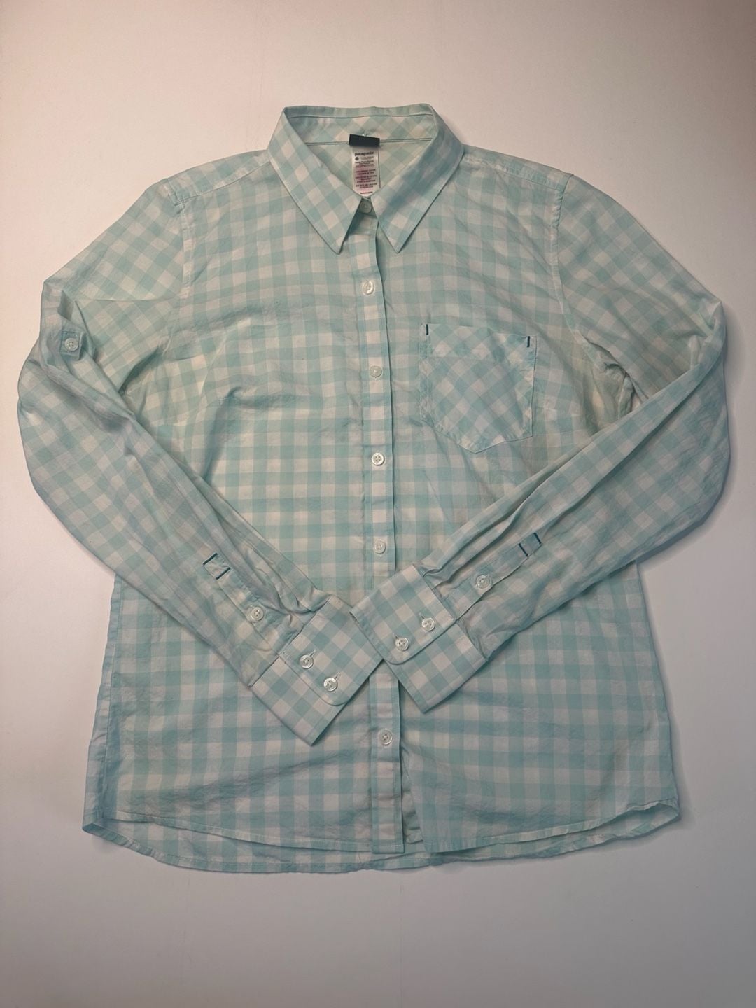 Patagonia Women's Long-Sleeved Brookgreen Gingham Shirt Organic Cotton Size 8 3
