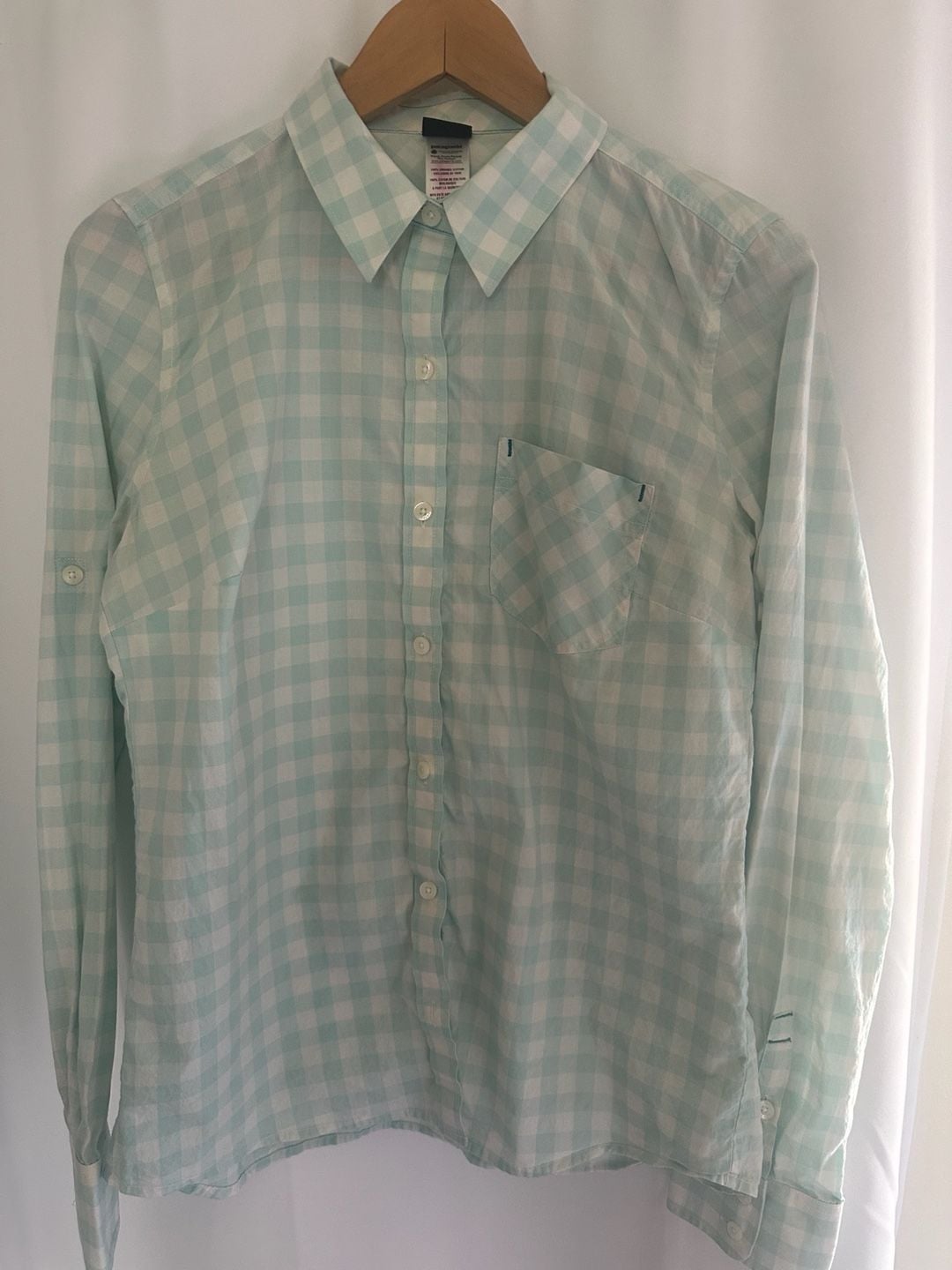 Patagonia Women's Long-Sleeved Brookgreen Gingham Shirt Organic Cotton Size 8 4