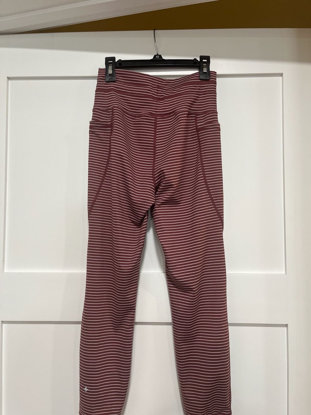 Women's High Waisted Drawstring Striped Yoga Leggings with Pockets - , 6