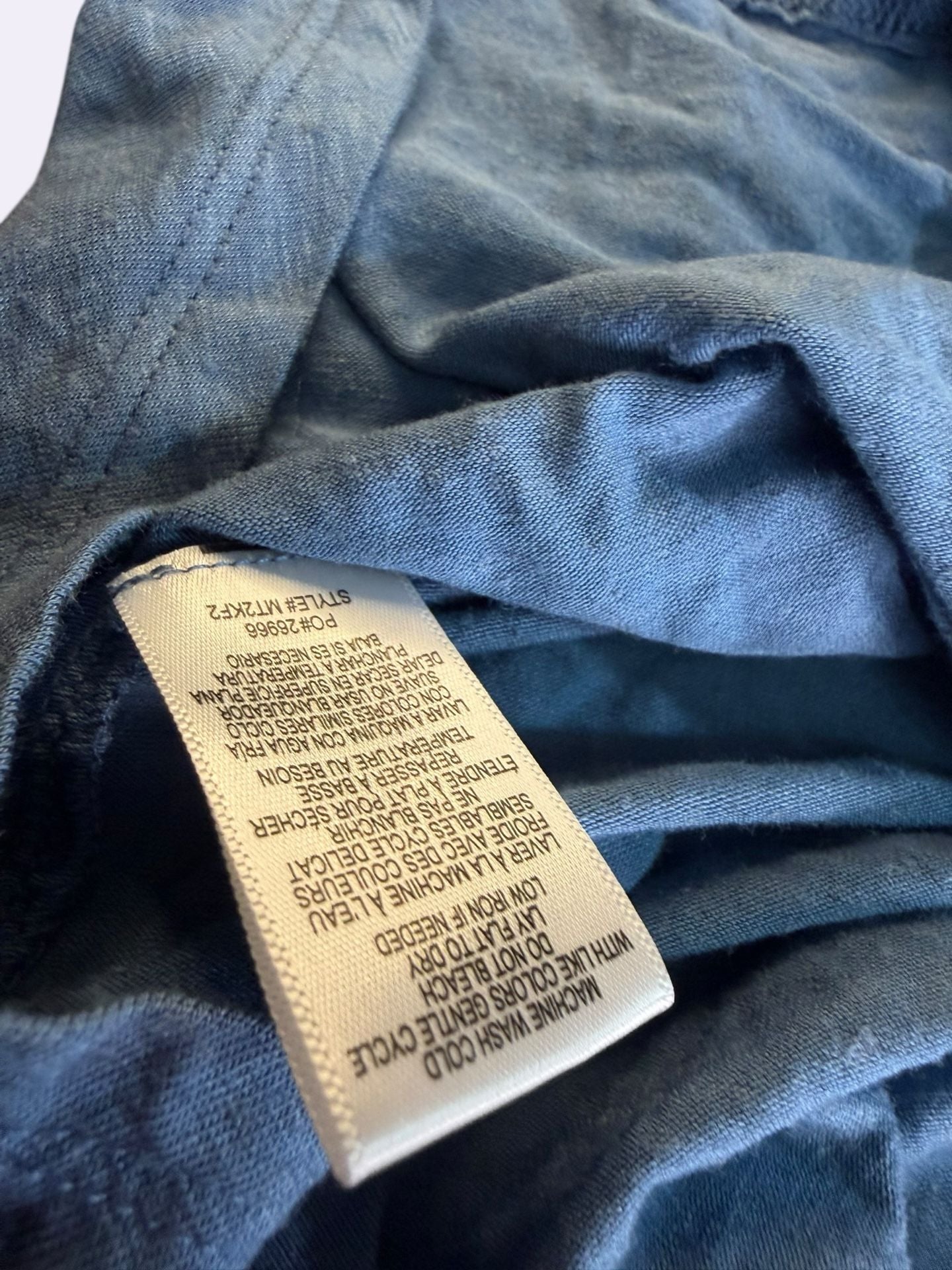 Bobeau Women's Blue Twist Back Linen Blend Short Sleeve Tee Size Small 6