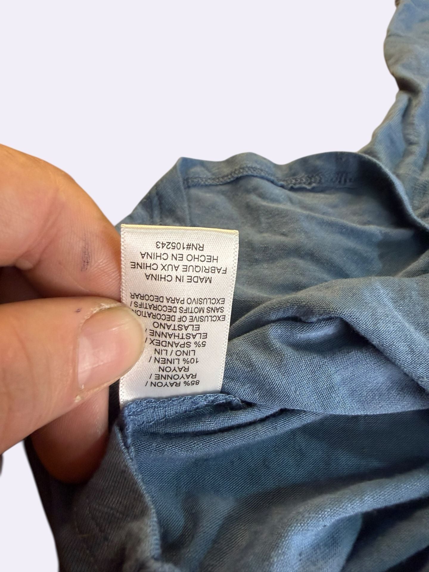 Bobeau Women's Blue Twist Back Linen Blend Short Sleeve Tee Size Small 7