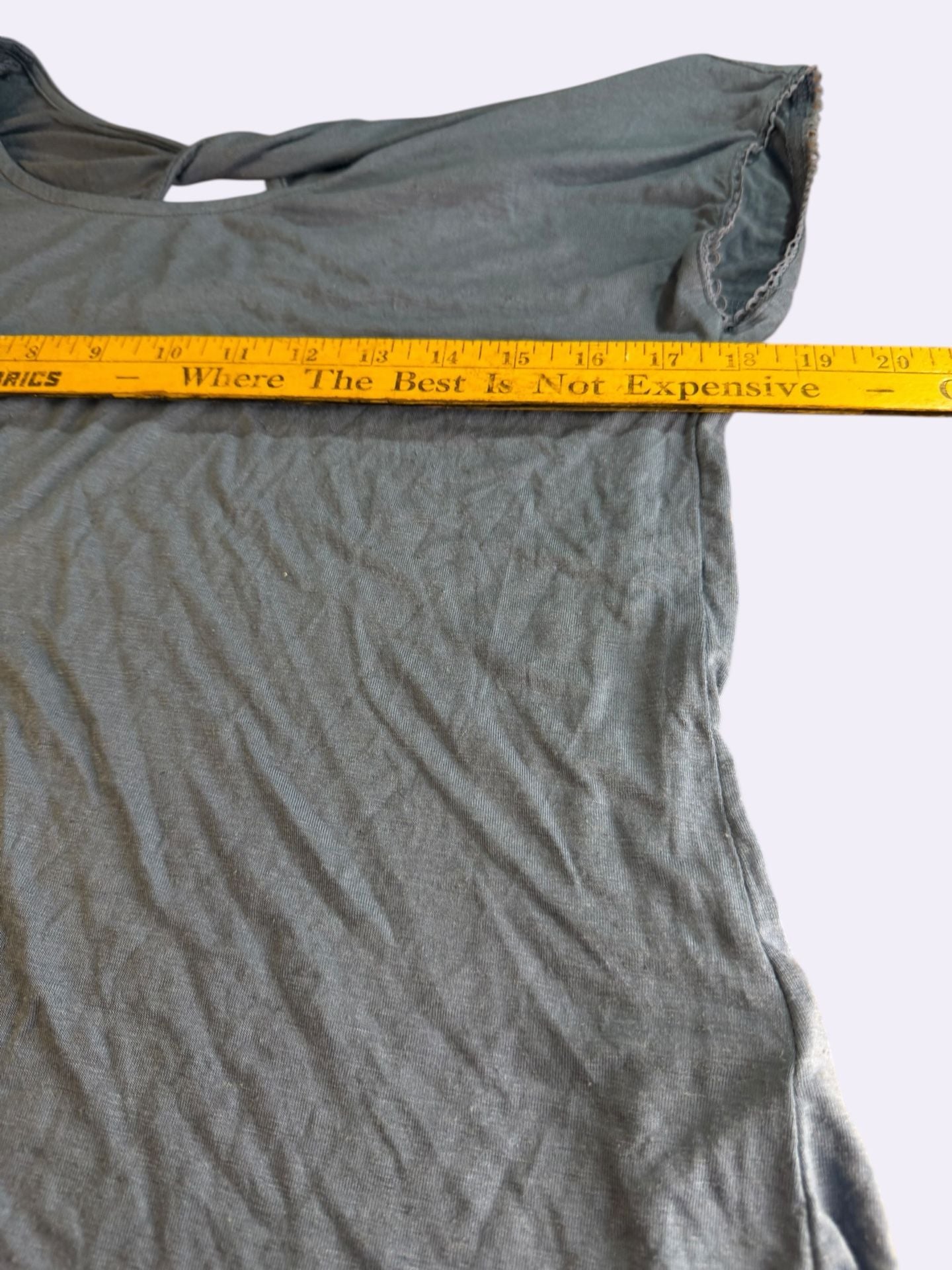 Bobeau Women's Blue Twist Back Linen Blend Short Sleeve Tee Size Small 11