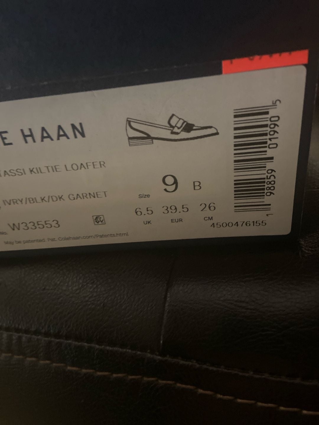 Cole Haan Rossi Kiltie Loafer Ivory/Black/Dark Garnet Size 9B 3
