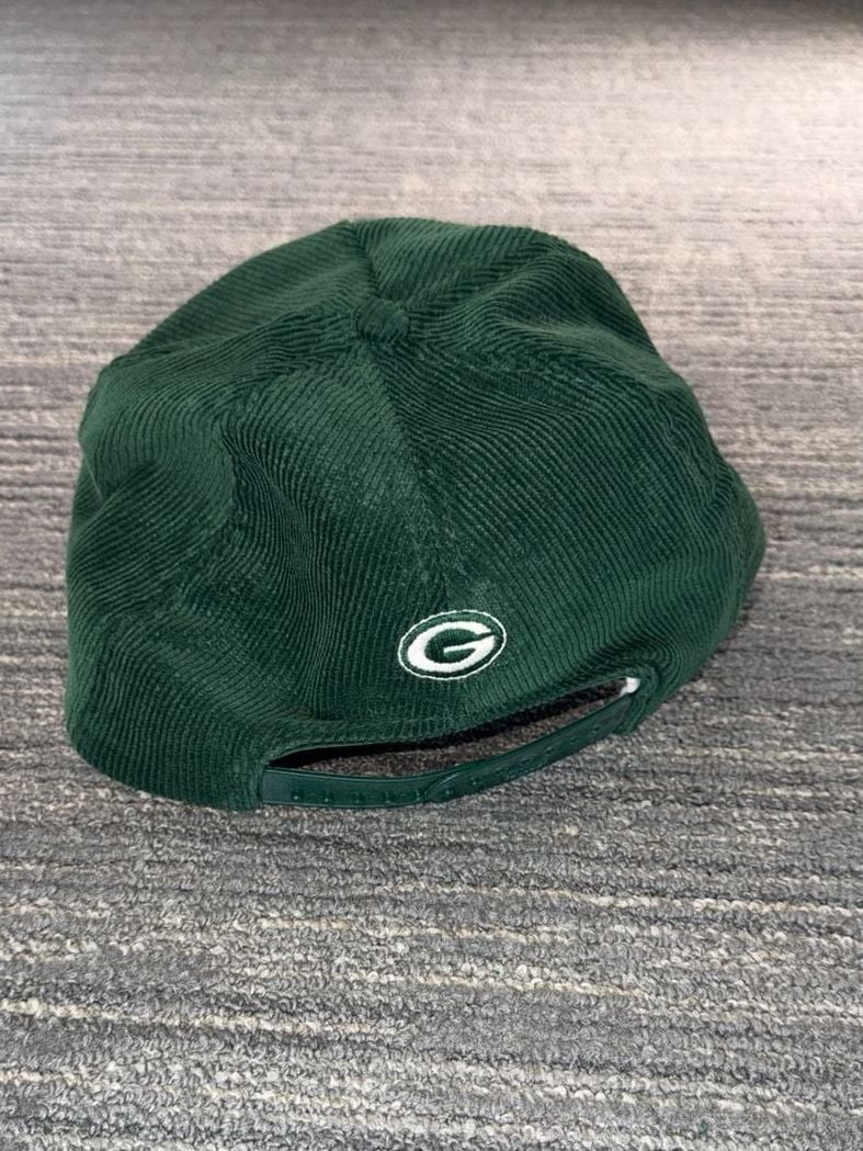 Vintage Green Bay Packers Annco Green Corduroy Snapback Hat NFL 5