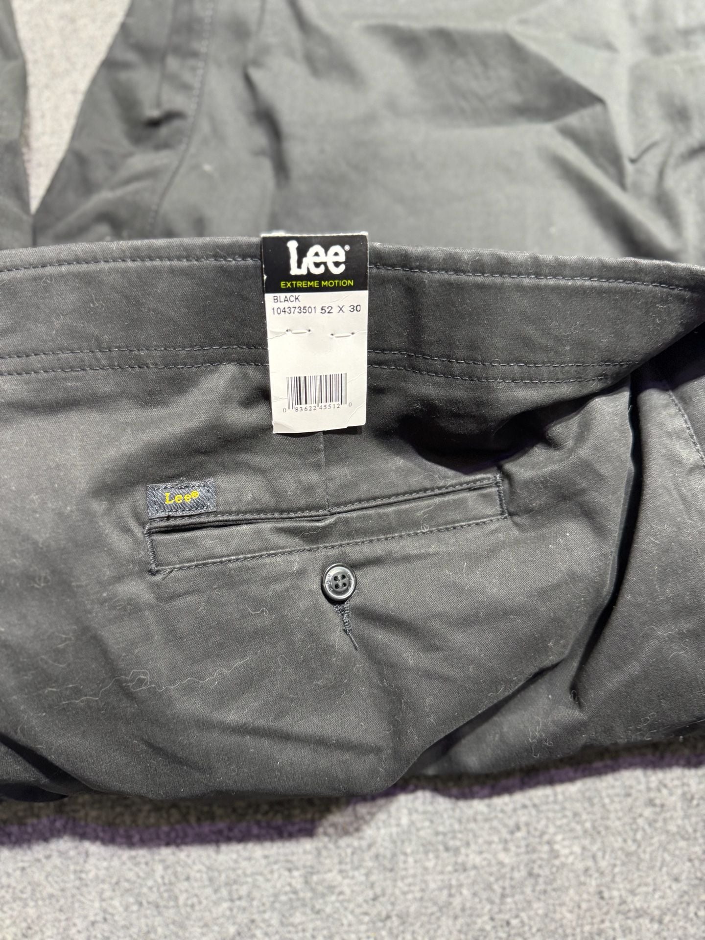 Lee Men's Big & Tall Extreme Motion Flat Front Regular Straight Pant Black 52W X 30L 3