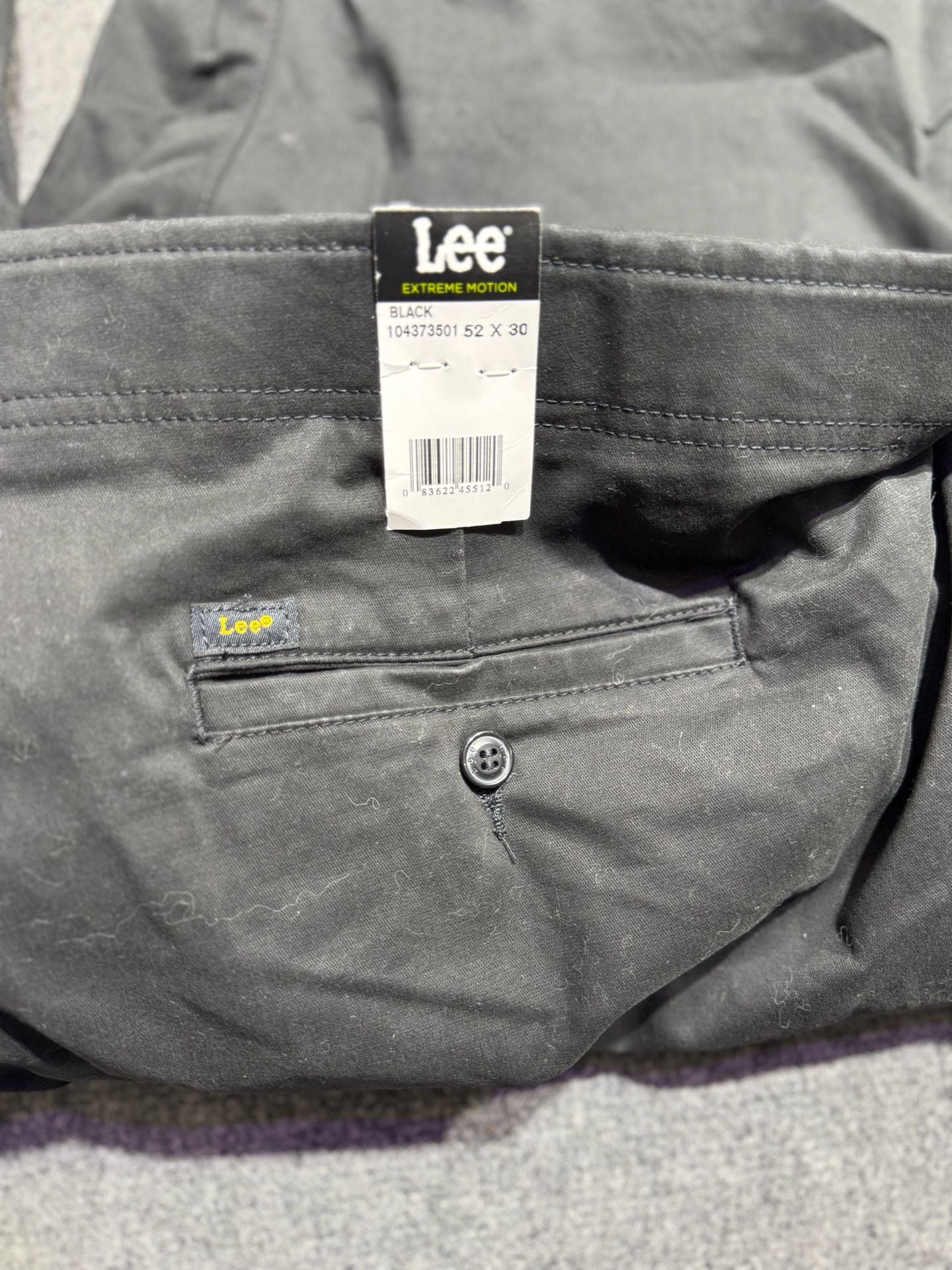 Lee Men's Big & Tall Extreme Motion Flat Front Regular Straight Pant Black 52W X 30L 4