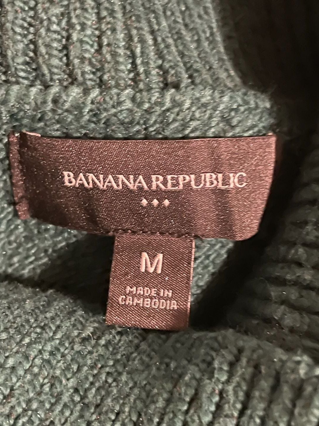 Banana Republic Women's Emerald Green Cotton-Blend Mock Neck Sweater Size M 4