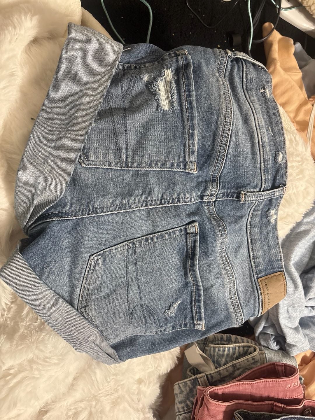 American Eagle Ne(x)t Level High-Waisted Distressed Denim Shortie 2