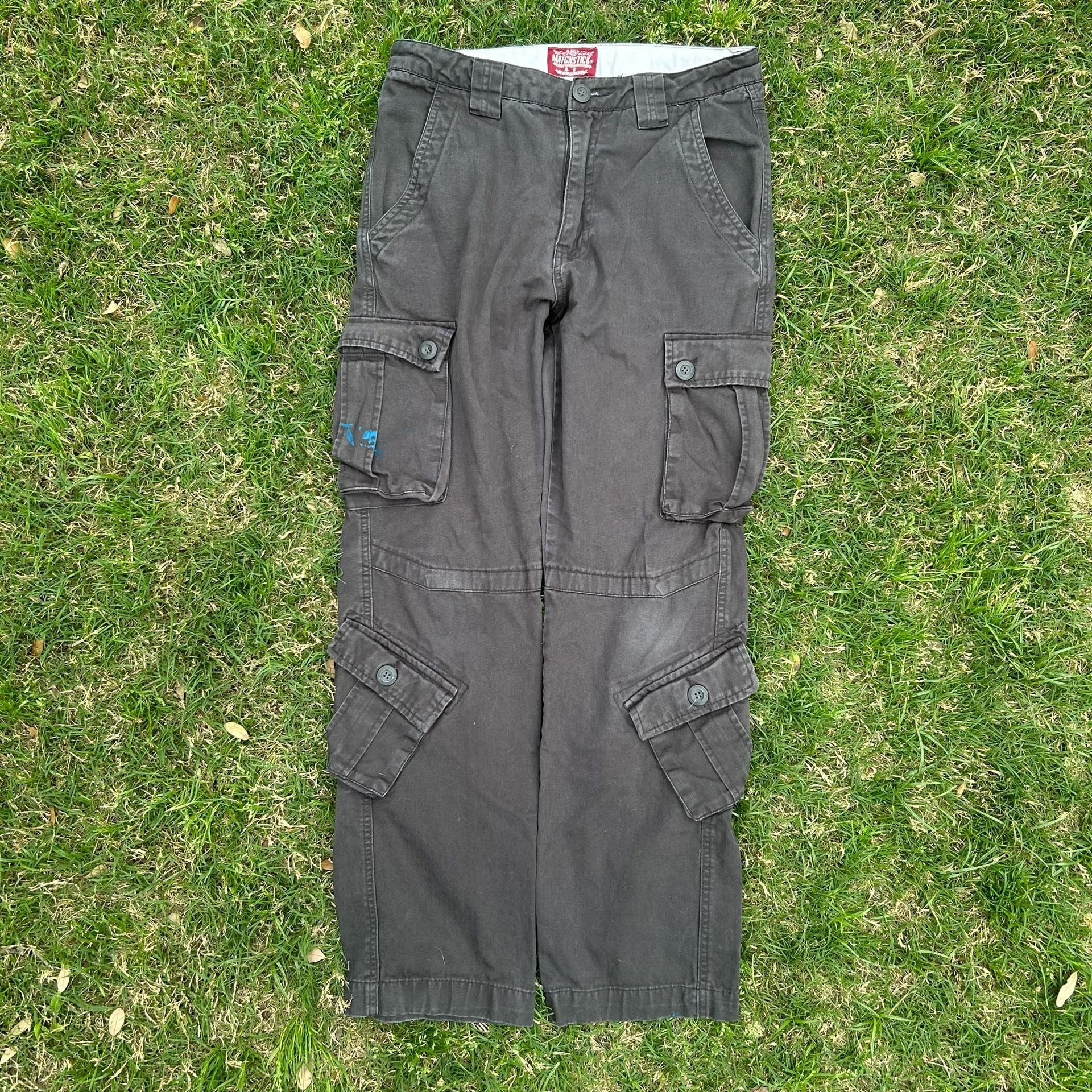Matchstick Vintage Multi-Pocket Heavyweight Cotton Cargo Pants Charcoal 2