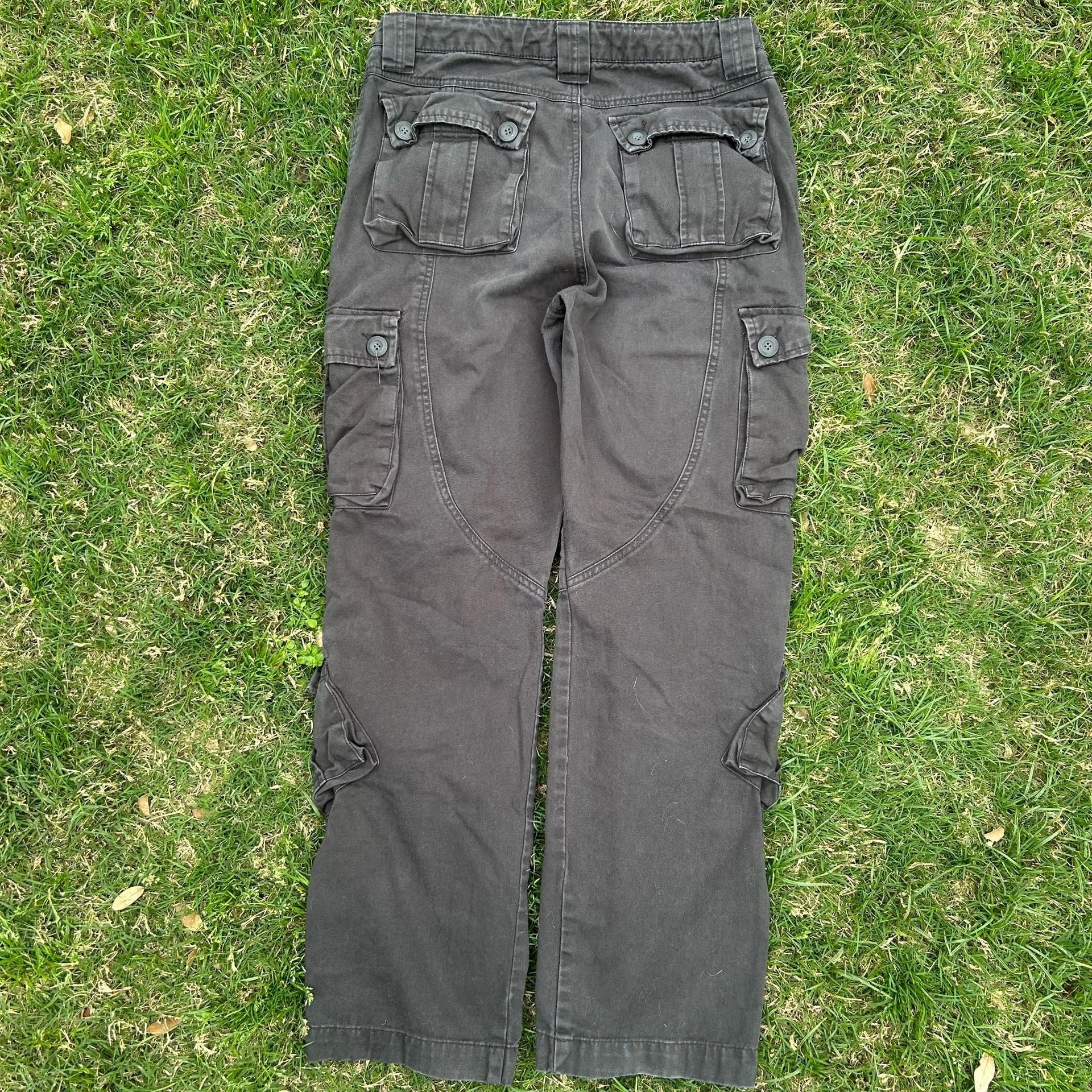 Matchstick Vintage Multi-Pocket Heavyweight Cotton Cargo Pants Charcoal 3