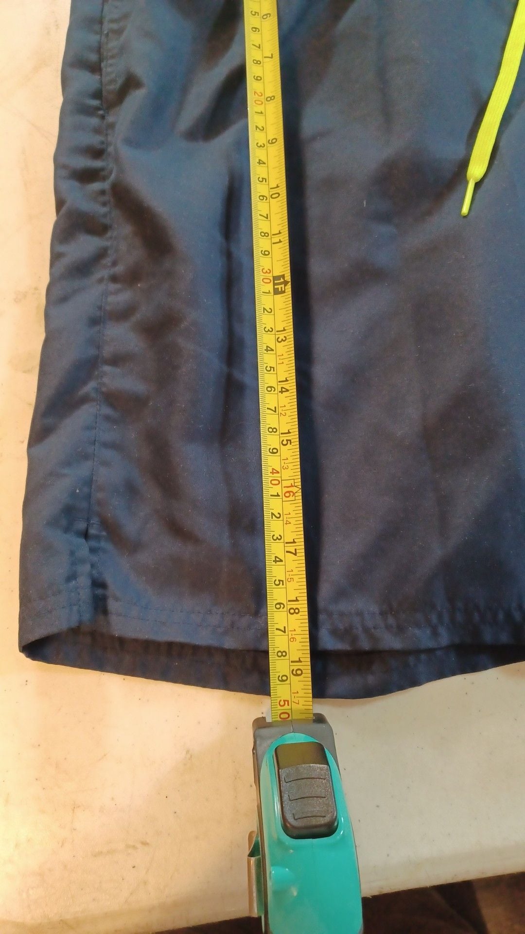 Nike Men's Logo 9 Inch Volley Swim Trunk Shorts in Midnight Navy and Volt medium 6